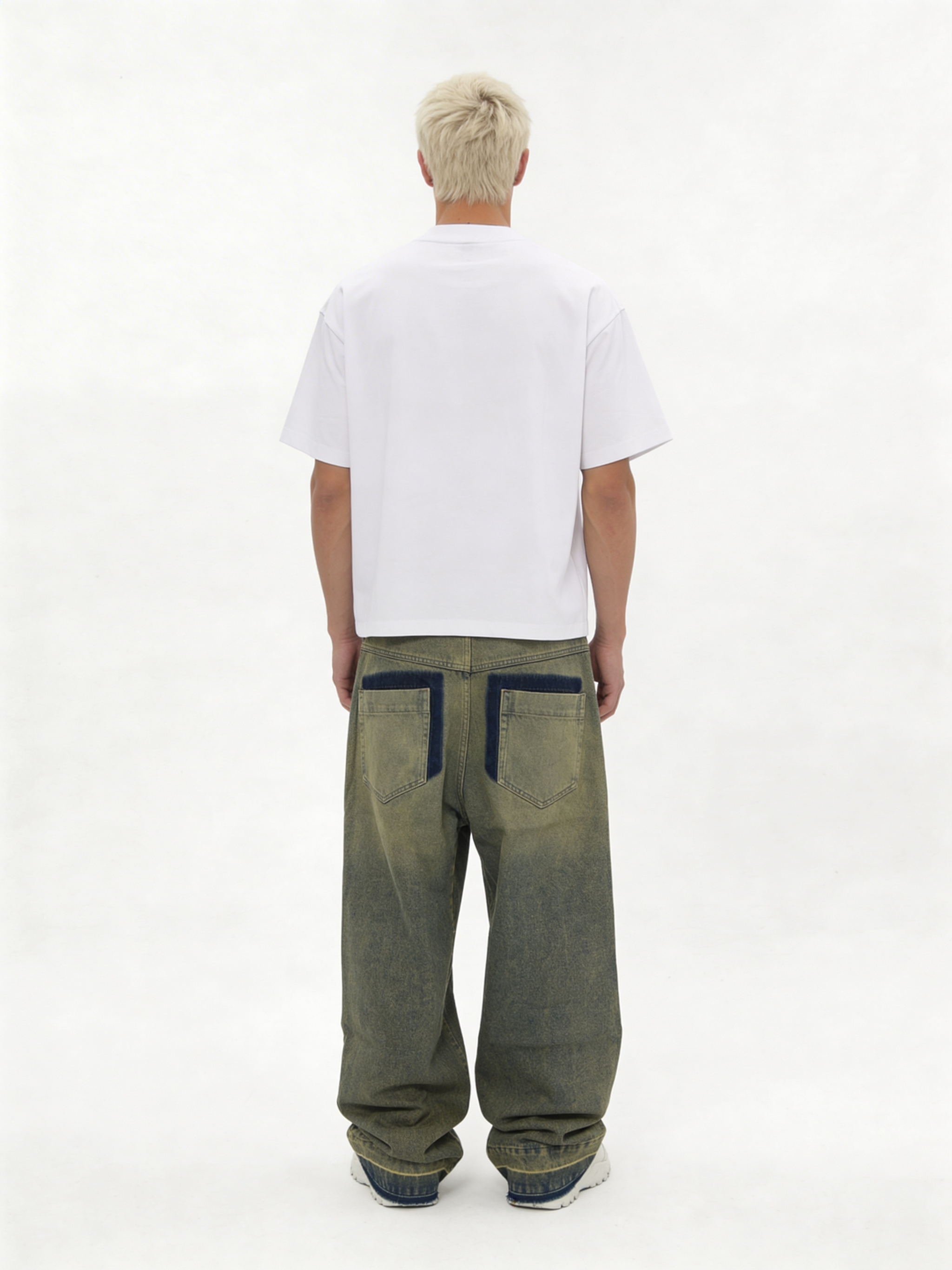 Relaxed Wide-Leg Riveted Panelled Denim - jex