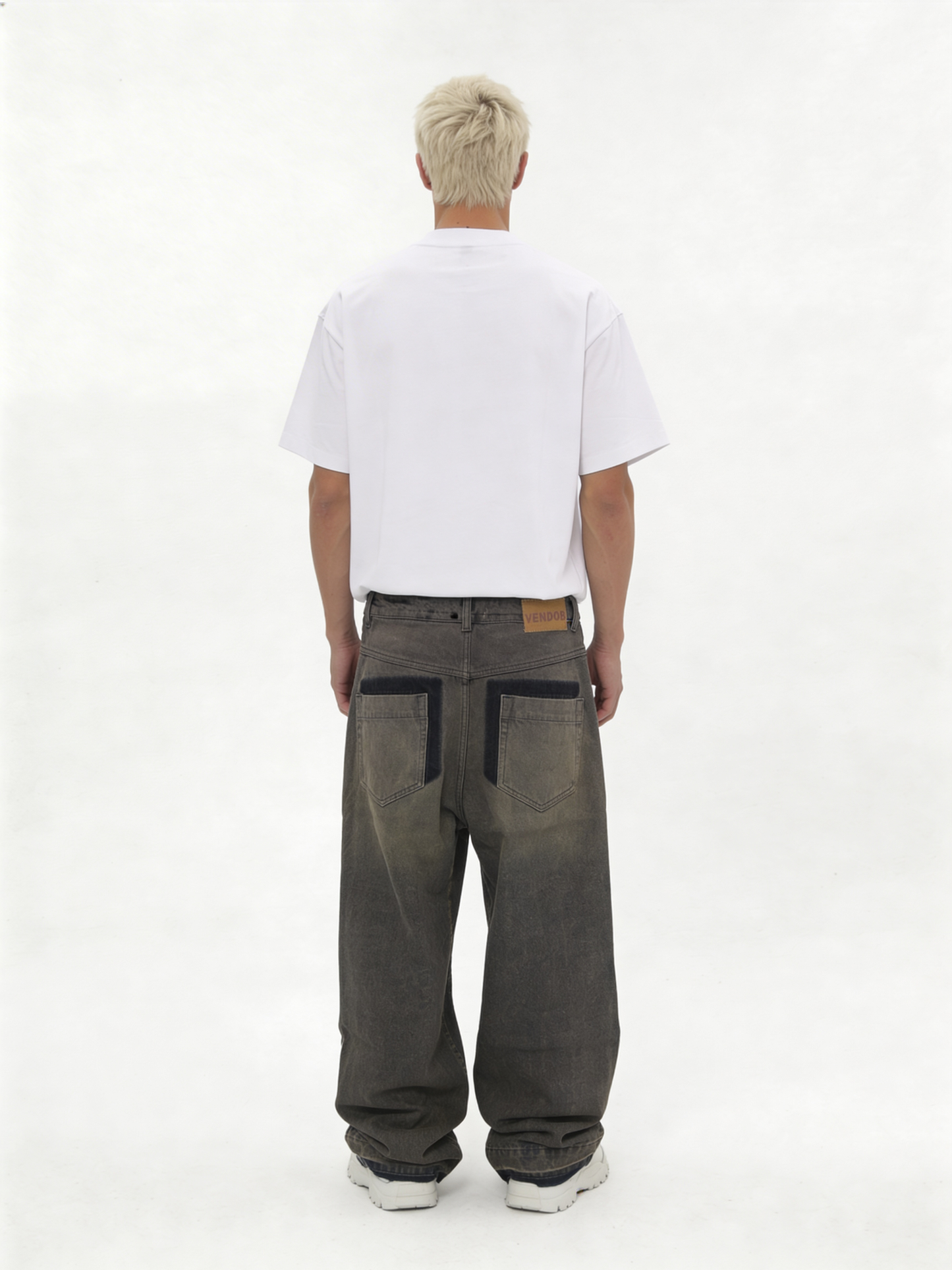 Relaxed Wide-Leg Riveted Panelled Denim - jex