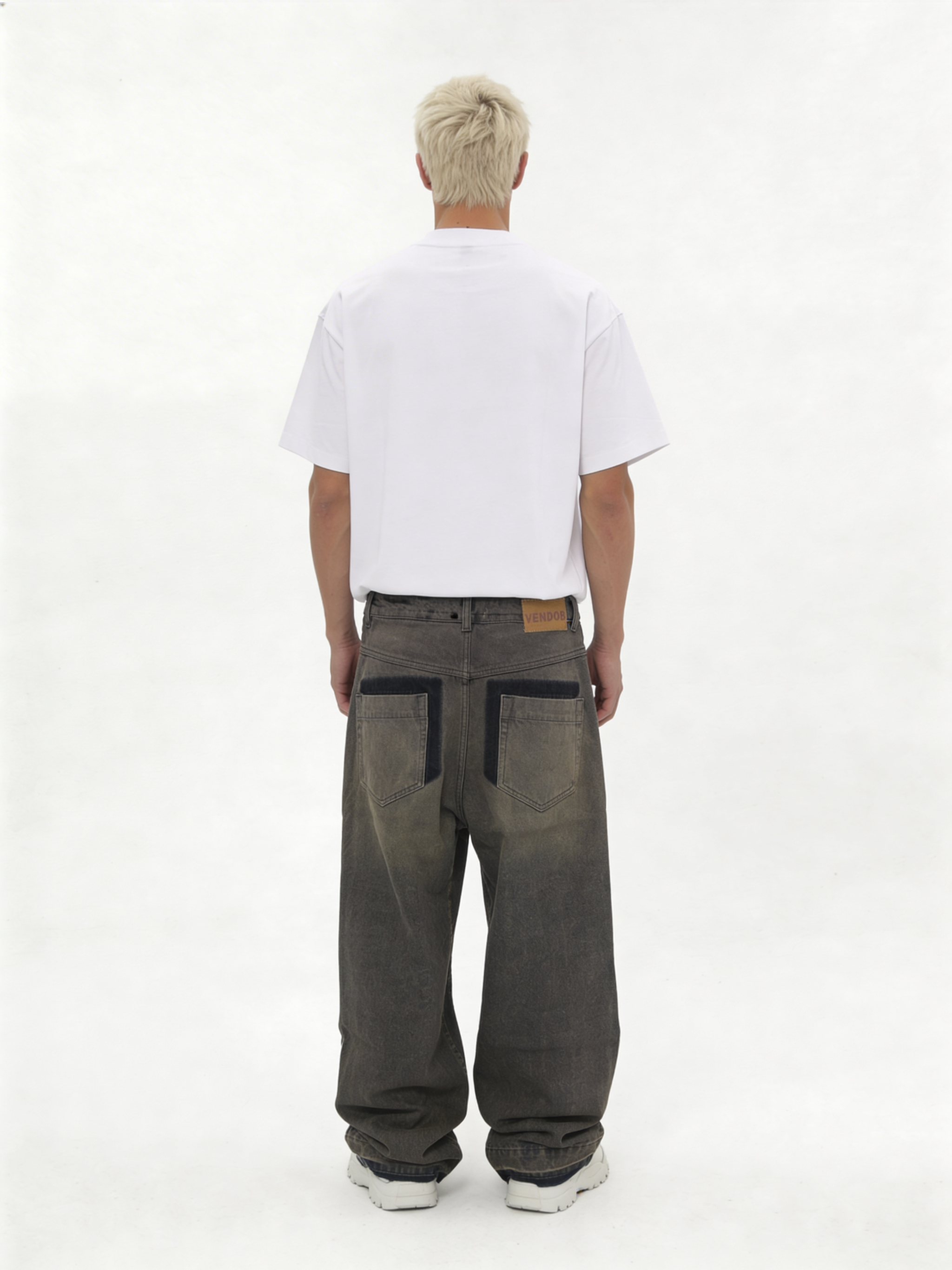 Relaxed Wide-Leg Riveted Panelled Denim - jex
