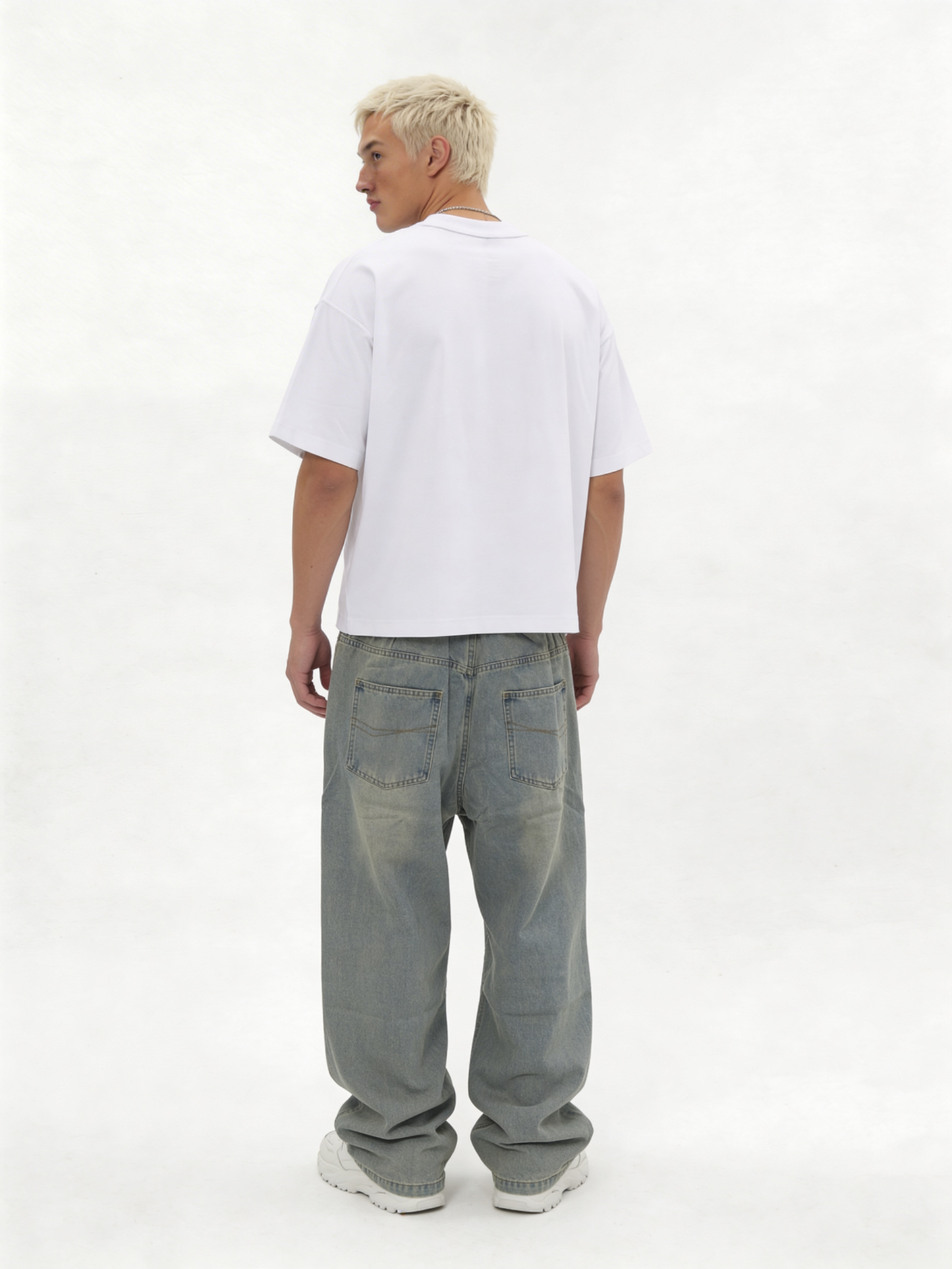 Relaxed Wide-Leg Drawstring Cotton Denim - jex