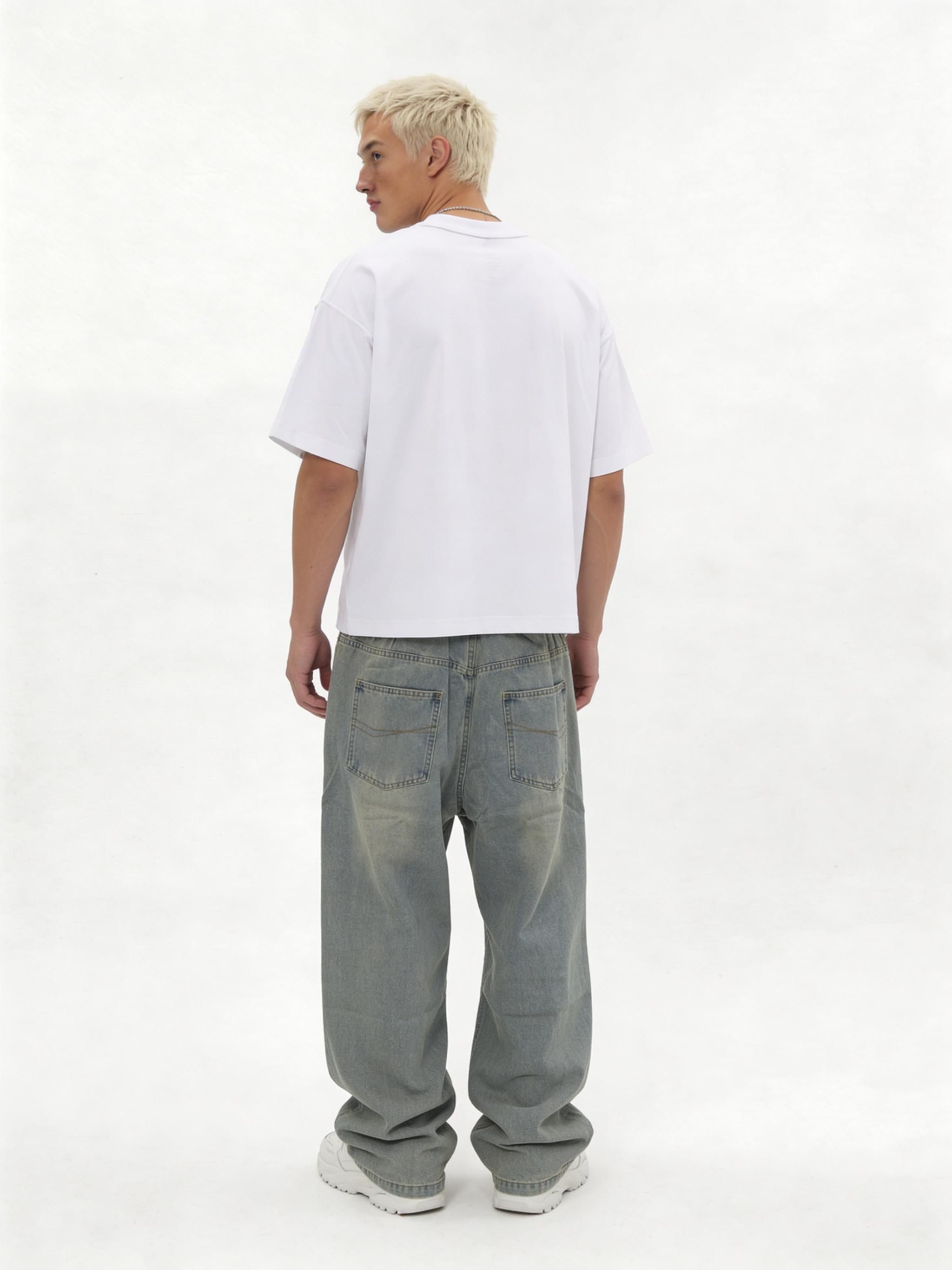 Relaxed Wide-Leg Drawstring Cotton Denim - jex