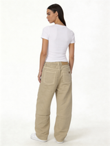 Relaxed Wide-Leg Cotton Twill Drawstring Trousers - jex