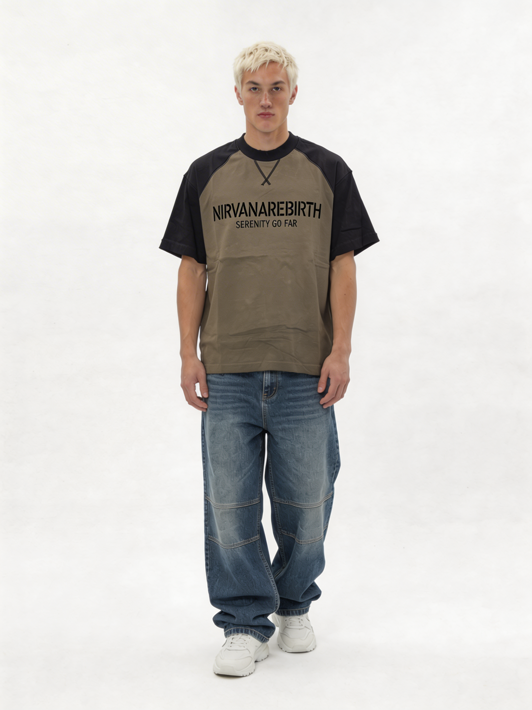 Boxy Raglan Cotton Graphic T-Shirt - jex
