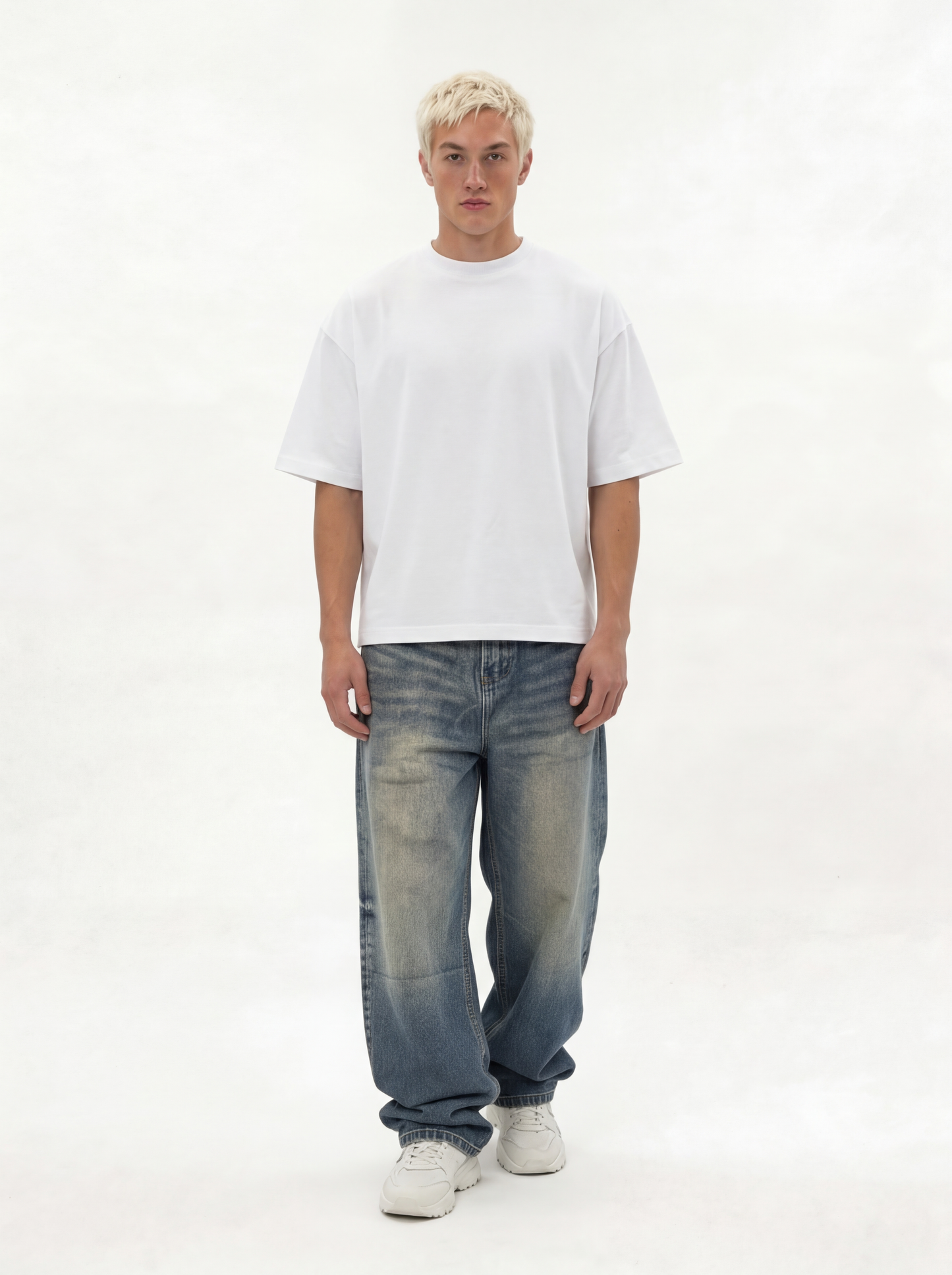 Relaxed Wide-Leg Belted Cotton Denim - jex