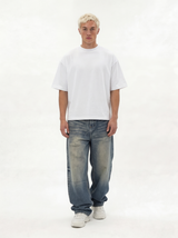 Relaxed Wide-Leg Belted Cotton Denim - jex
