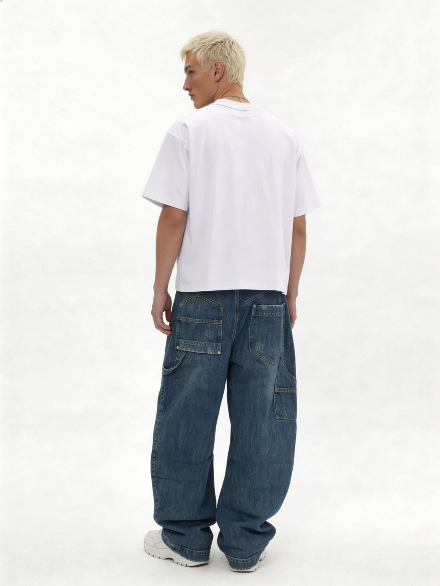 Relaxed Wide-Leg Panelled Cotton Denim - jex