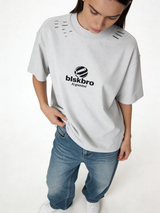Boxy Distressed Heavyweight Cotton T-Shirt - jex