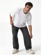 Relaxed Wide-Leg Cotton Blend Sweatpants - unbranded