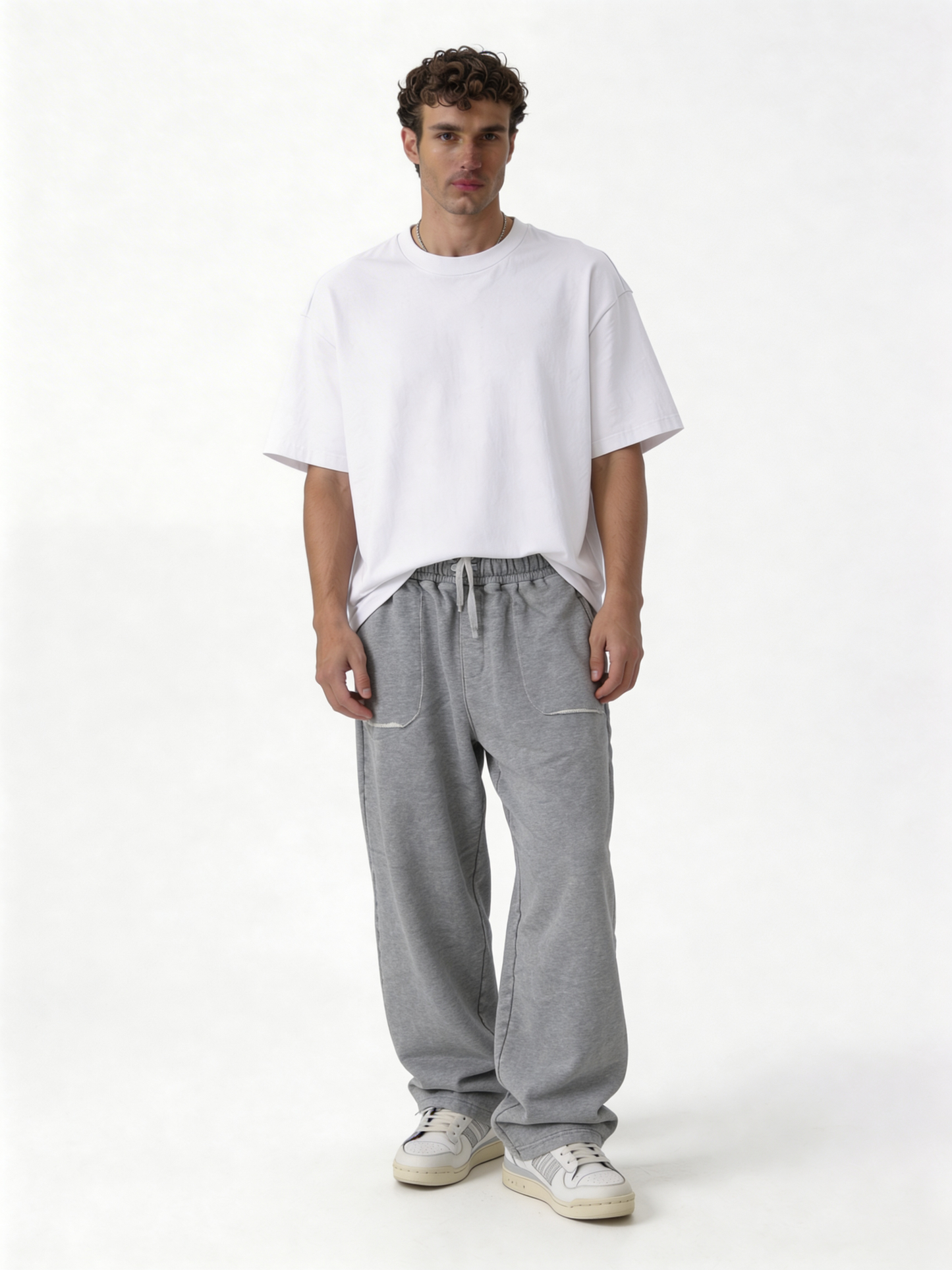 Relaxed Wide-Leg Heavyweight Cotton Sweatpants - ink
