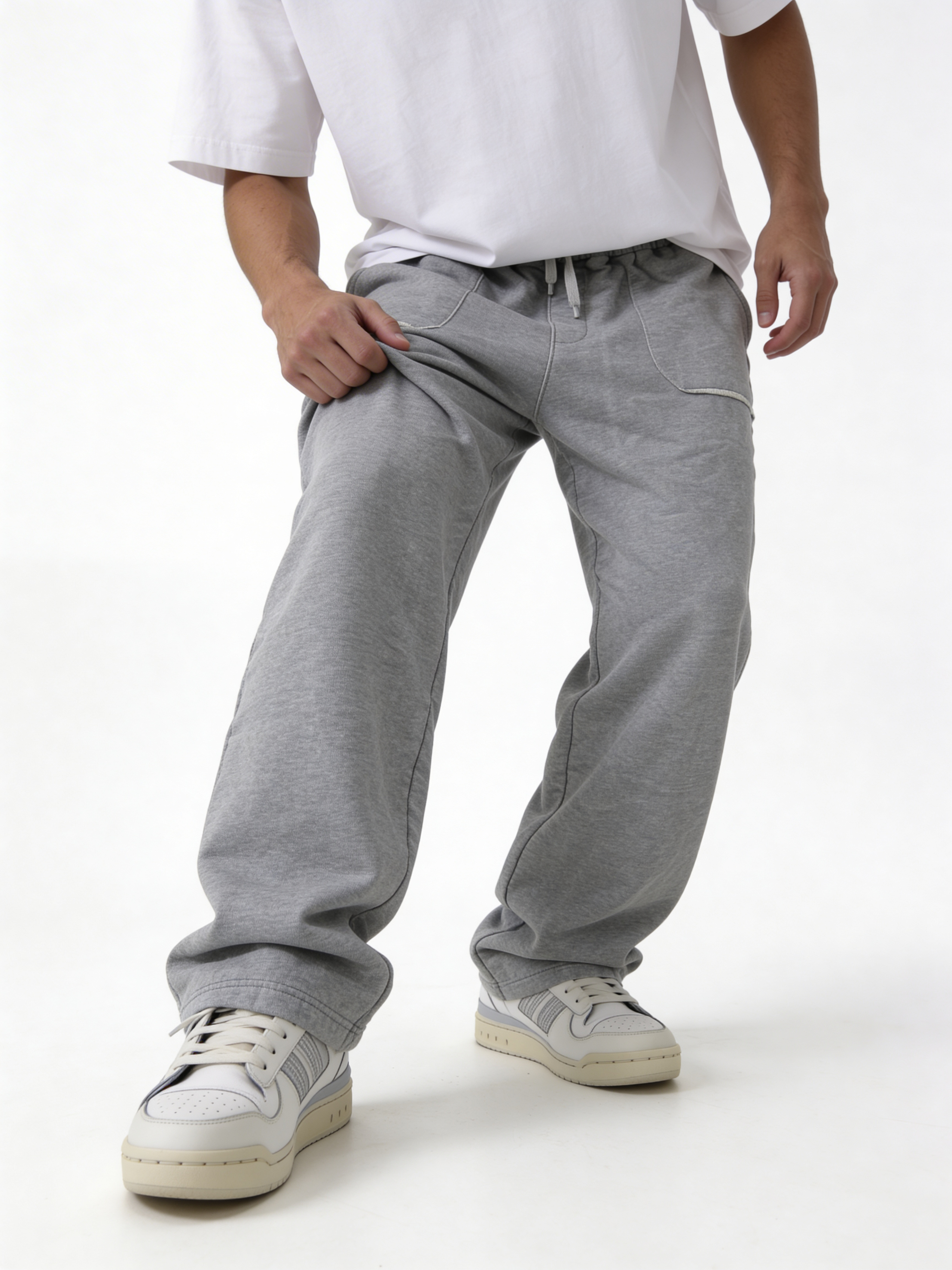 Relaxed Wide-Leg Heavyweight Cotton Sweatpants - ink