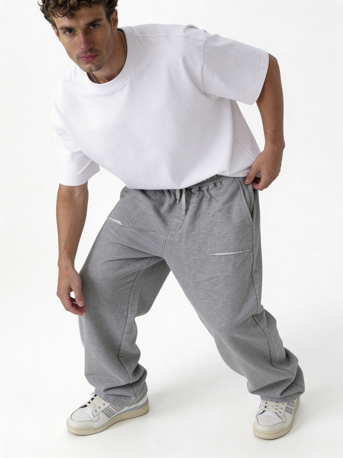 Relaxed Wide-Leg Heavyweight Cotton Sweatpants - ink