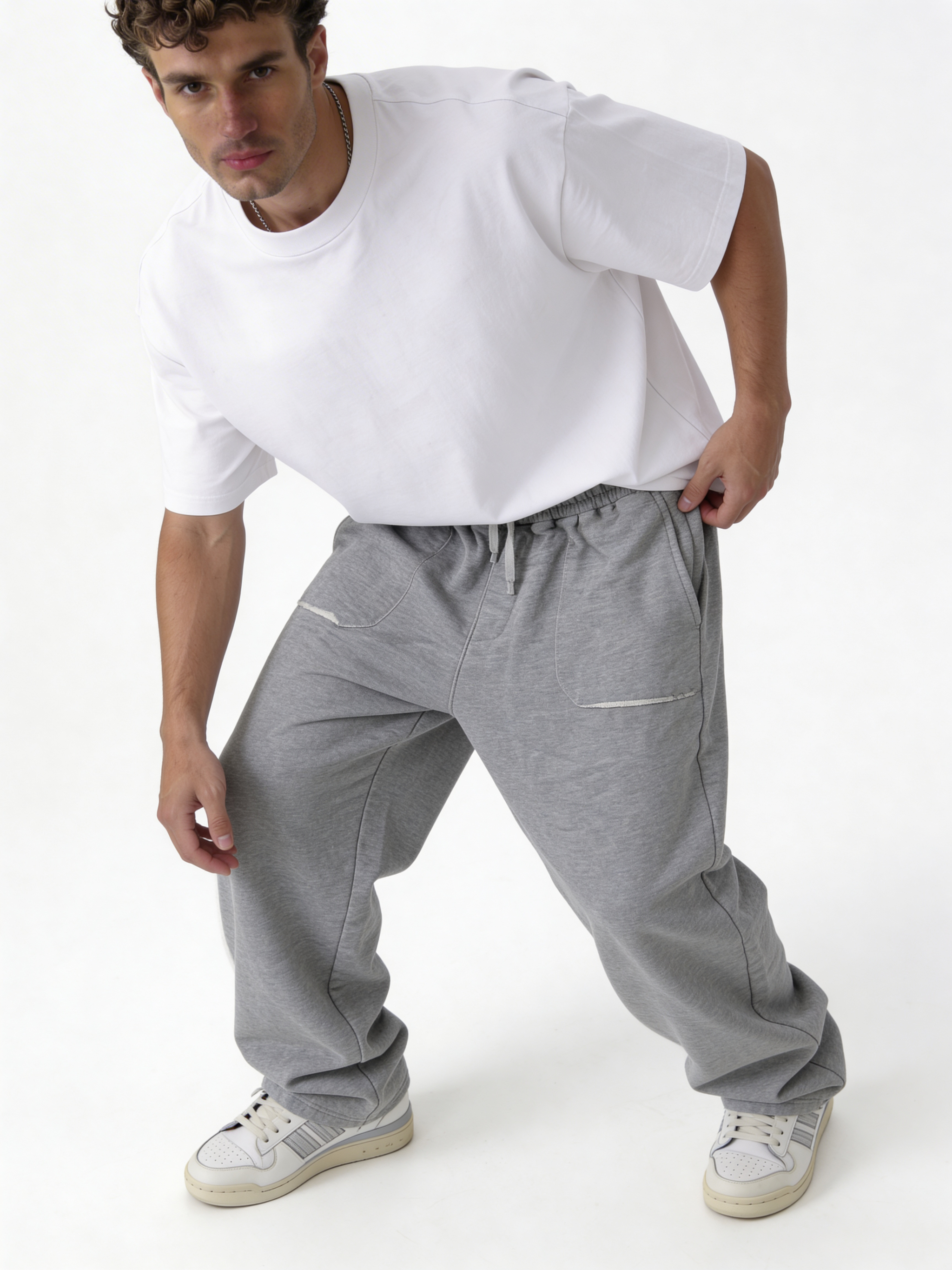 Relaxed Wide-Leg Heavyweight Cotton Sweatpants - ink