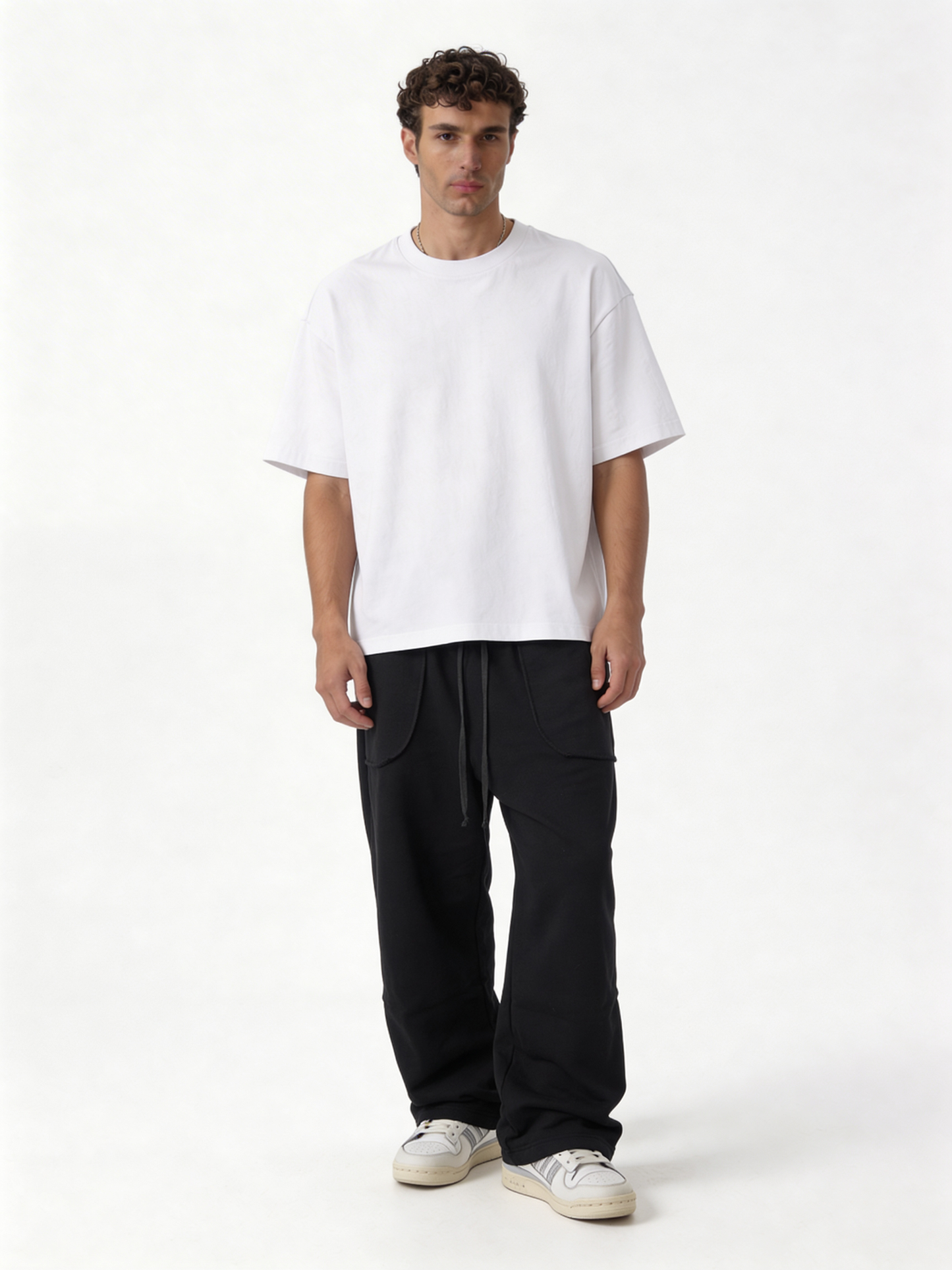 Relaxed Wide-Leg Heavyweight Cotton Sweatpants - ink
