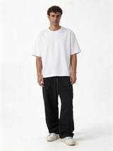 Relaxed Wide-Leg Heavyweight Cotton Sweatpants - ink