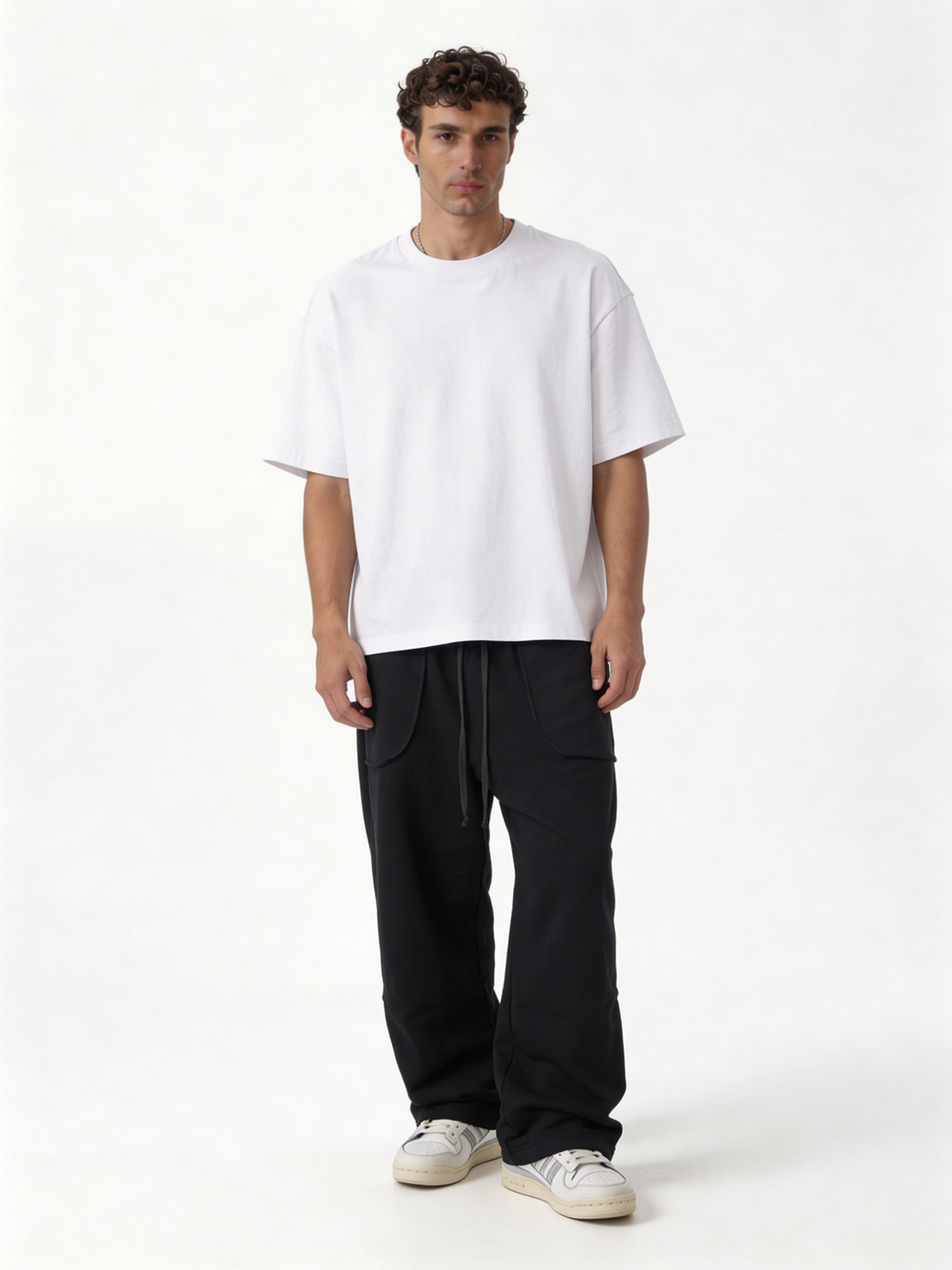 Relaxed Wide-Leg Heavyweight Cotton Sweatpants - ink
