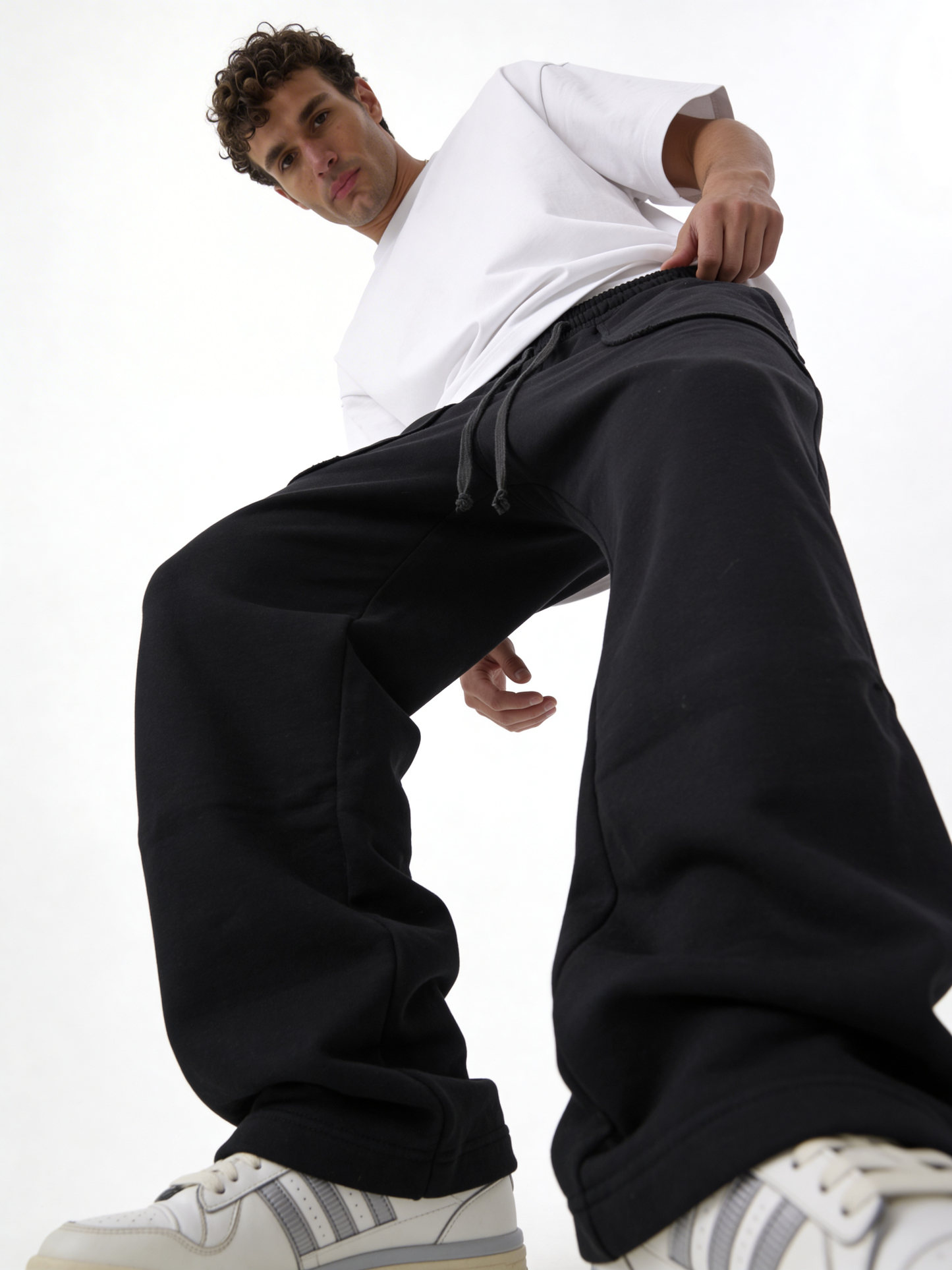 Relaxed Wide-Leg Heavyweight Cotton Sweatpants - ink