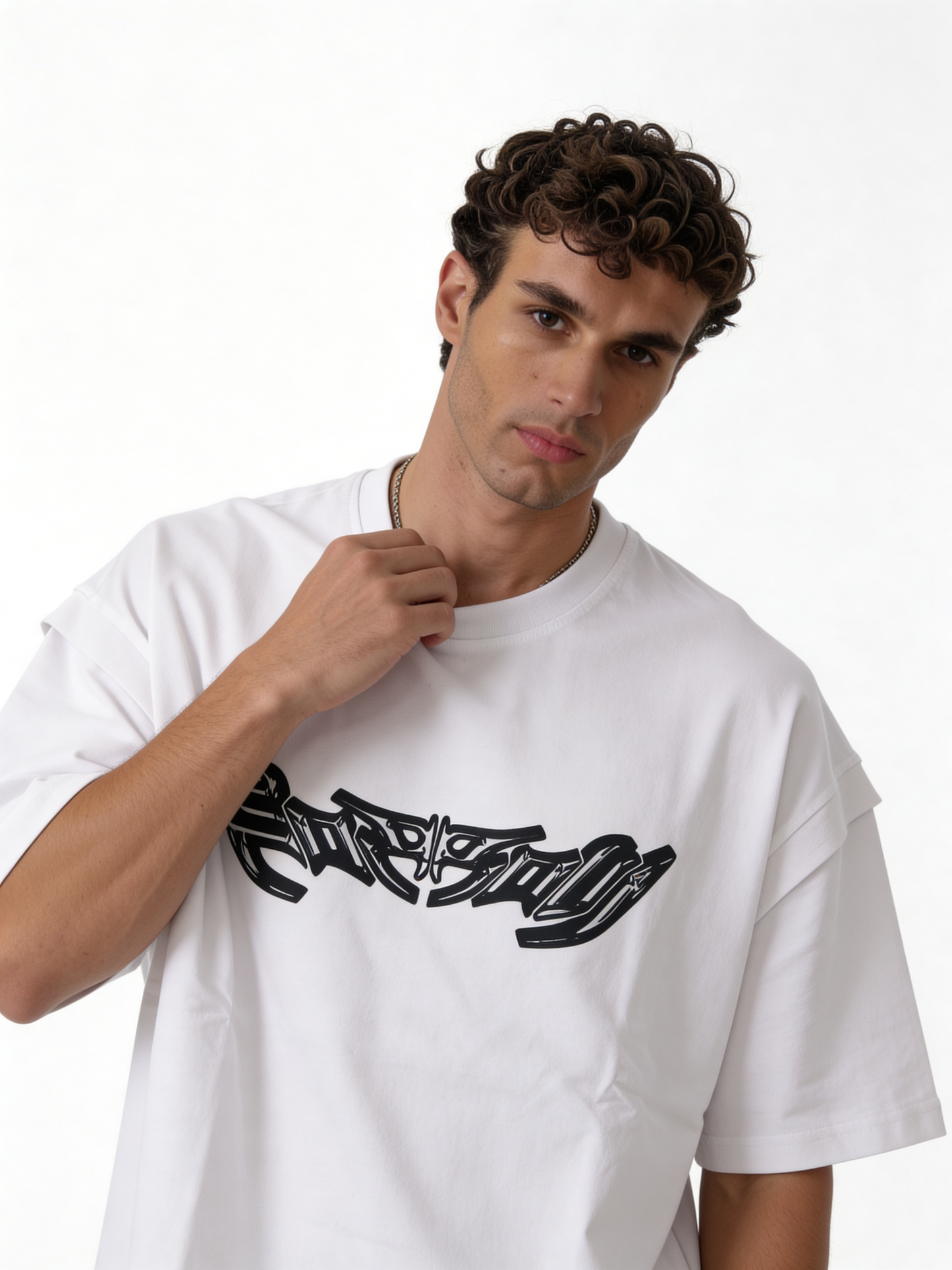 Boxy Heavyweight Cotton Cyber Graphic Tee - ink