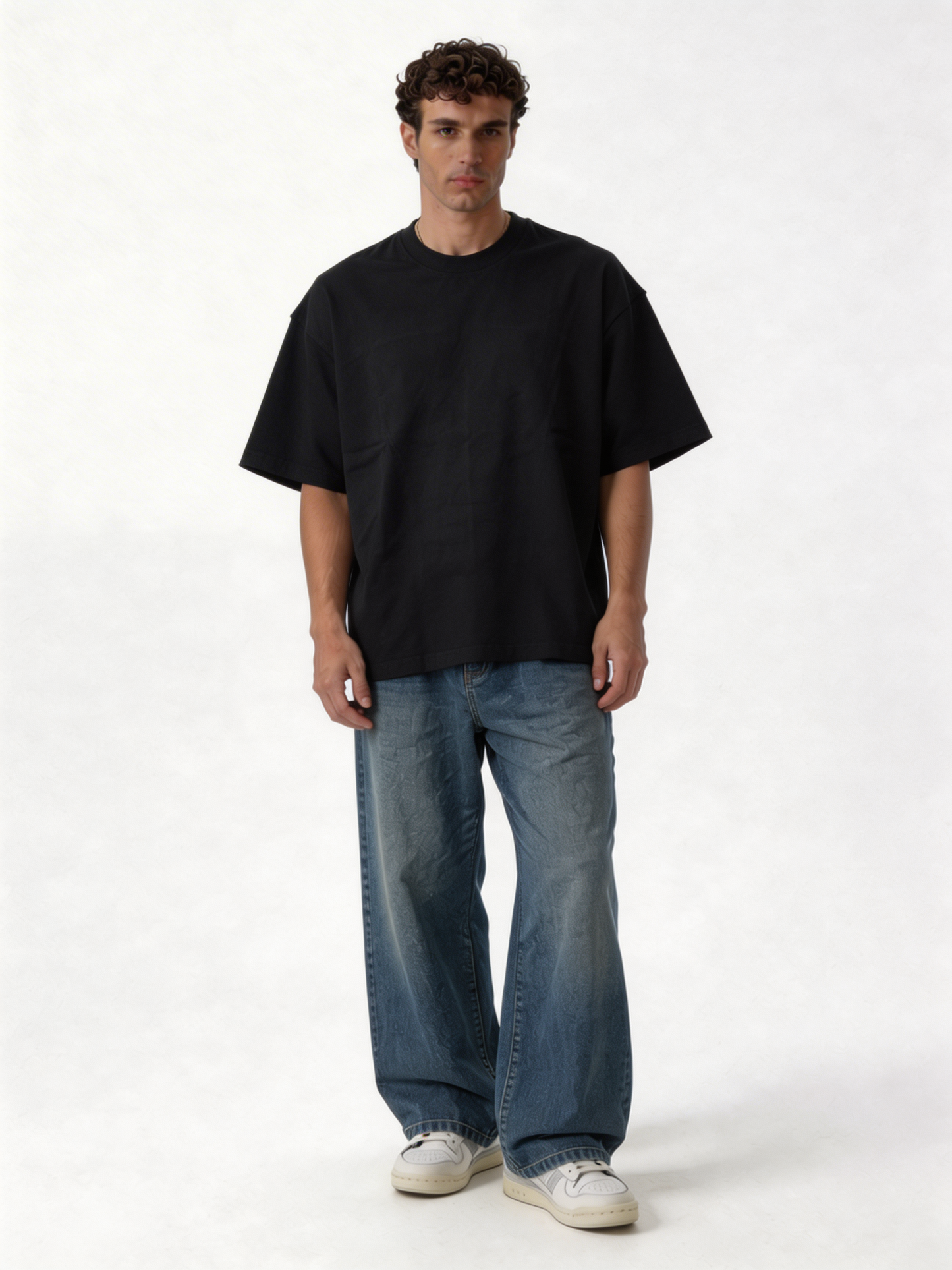 Boxy Heavyweight Cotton Graphic Tee - ink