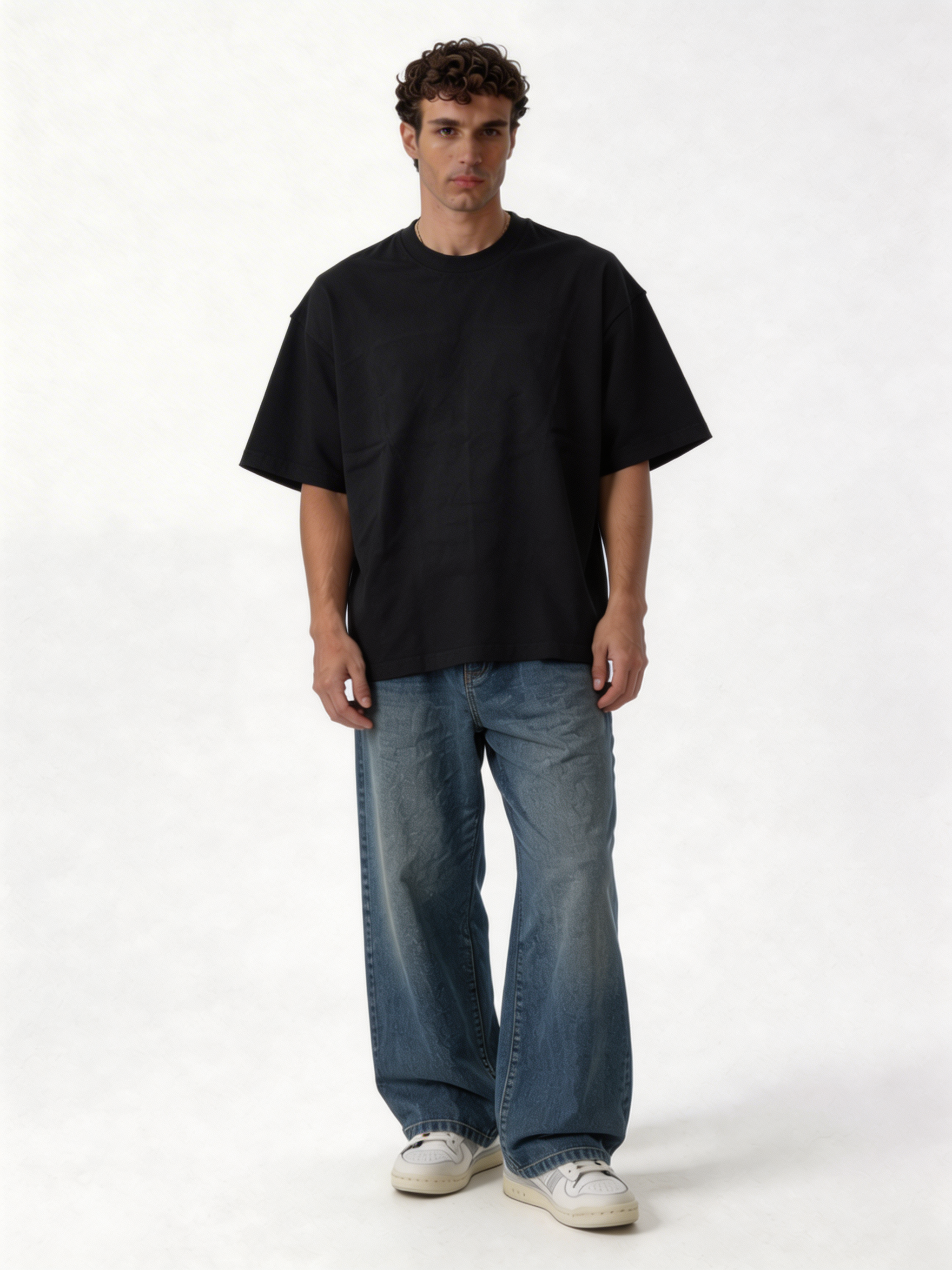 Boxy Heavyweight Cotton Graphic Tee - ink