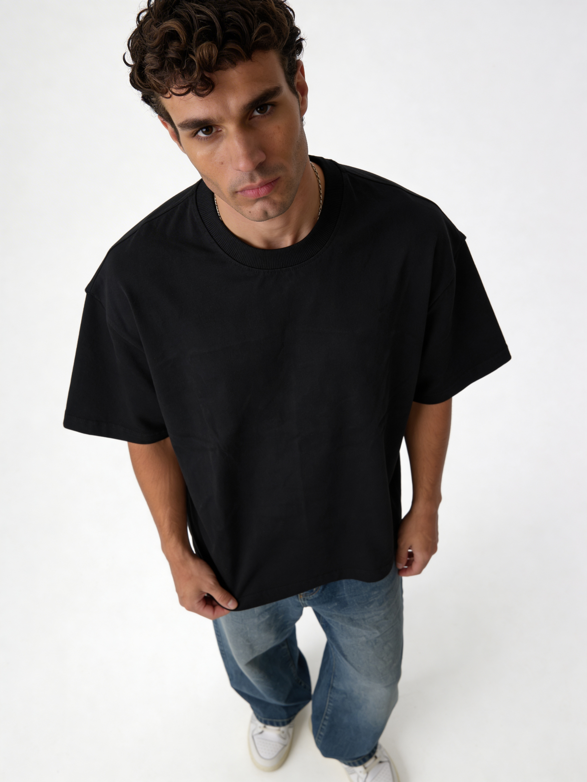 Boxy Heavyweight Cotton Graphic Tee - ink