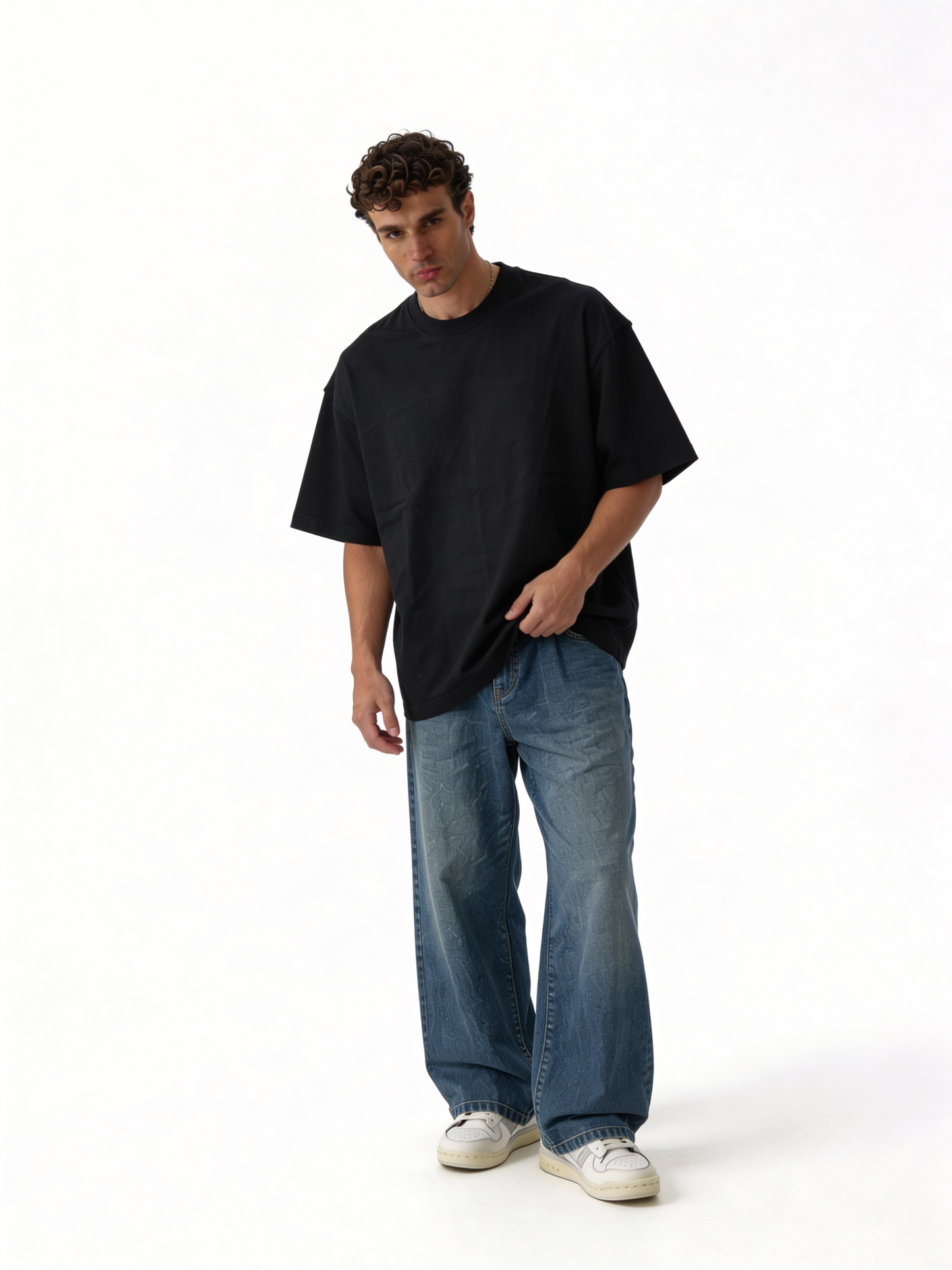Boxy Heavyweight Cotton Graphic Tee - ink