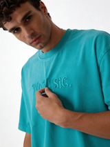 Boxy Acid Wash Cotton Graphic Tee - ink