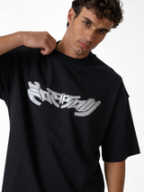 Boxy Heavyweight Cotton Cyber Graphic Tee - ink