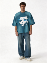 Boxy Heavyweight Cotton Graphic Tee - ink