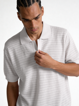 Boxy Crochet Knit Mesh Polo - void