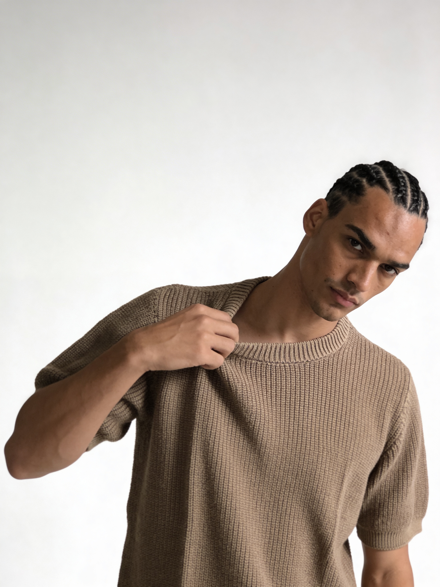Boxy Heavyweight Textured Knit Crewneck - void