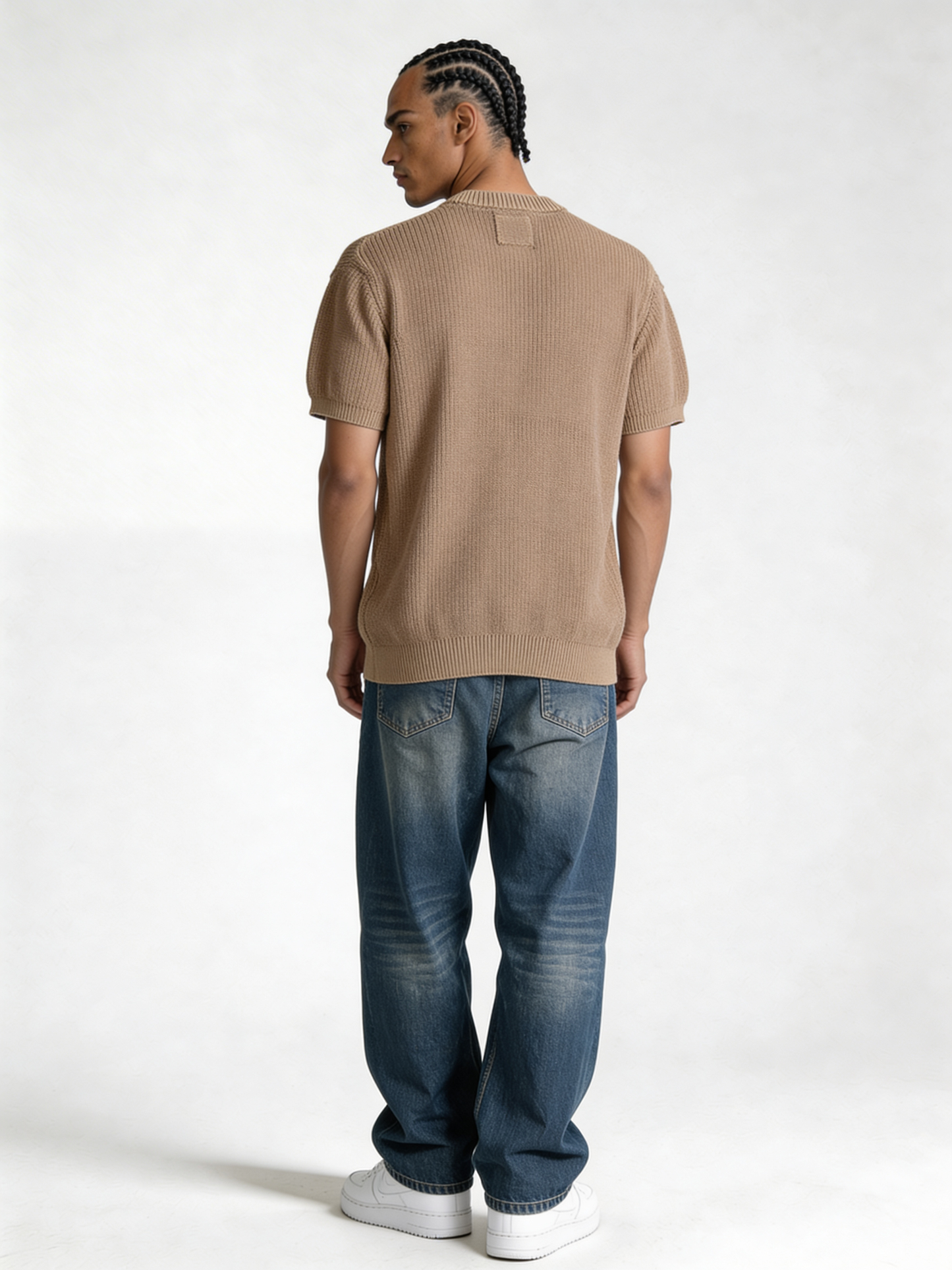 Boxy Heavyweight Textured Knit Crewneck - void
