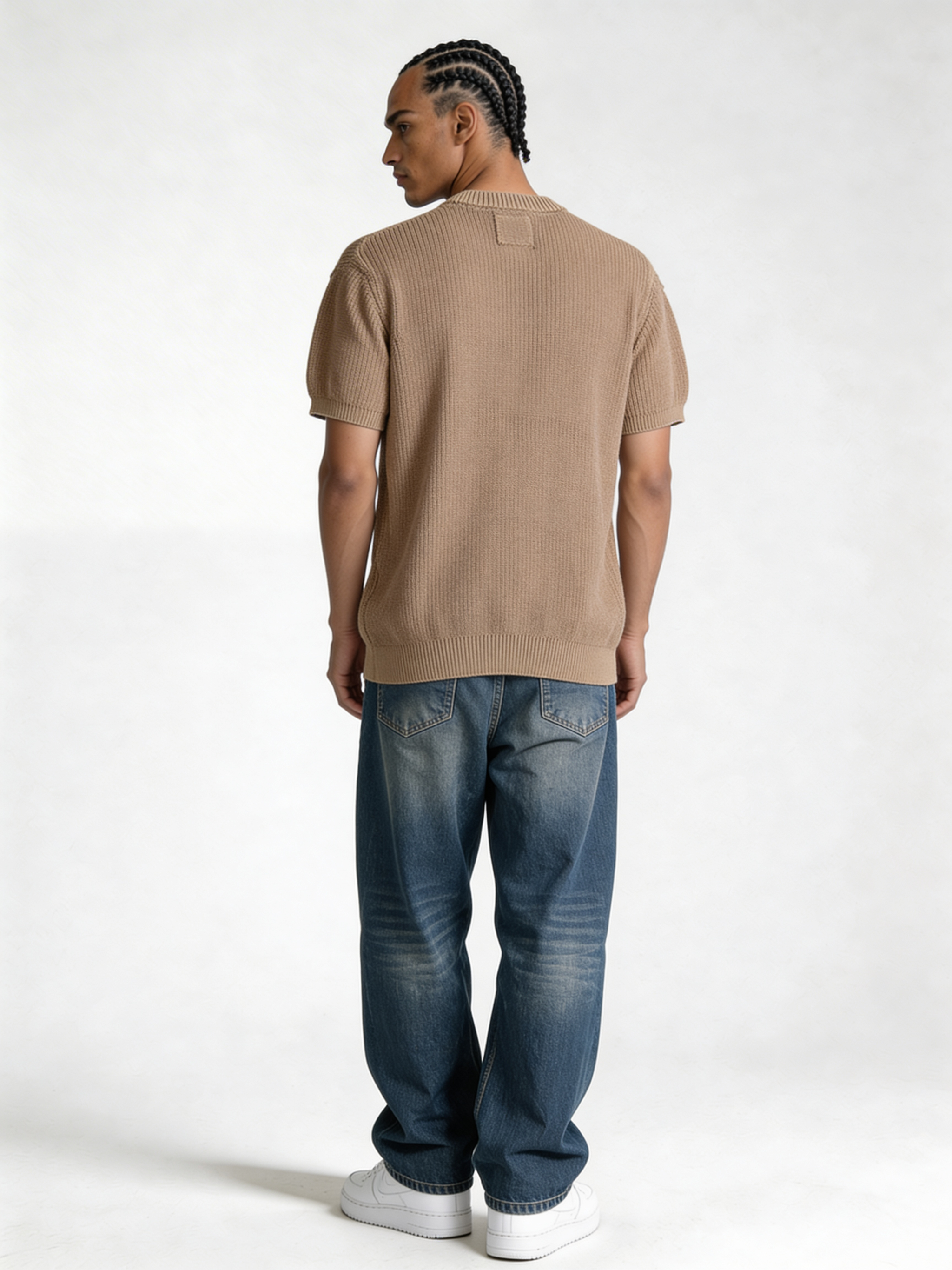 Boxy Heavyweight Textured Knit Crewneck - void