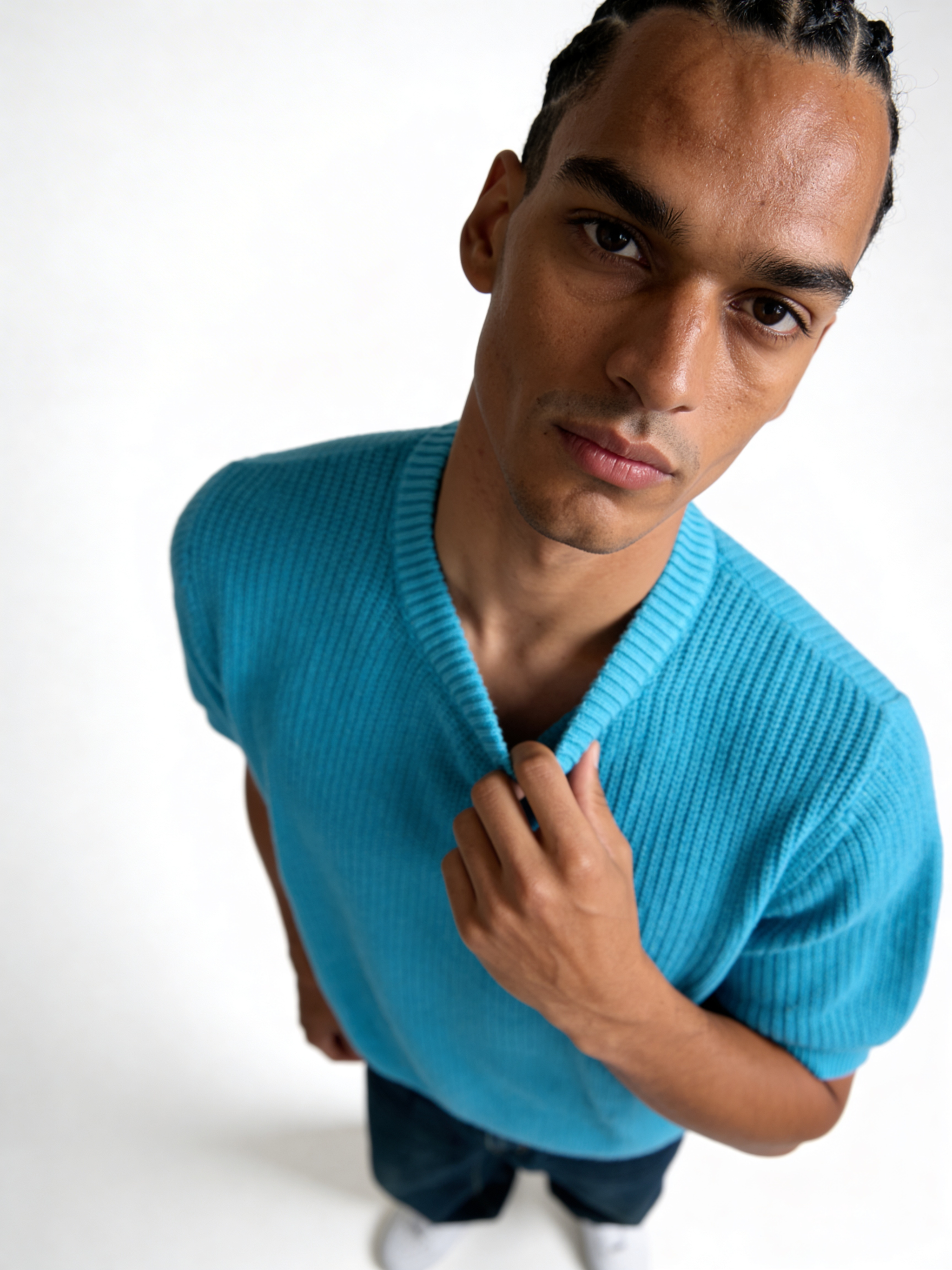 Boxy Heavyweight Textured Knit Crewneck - void