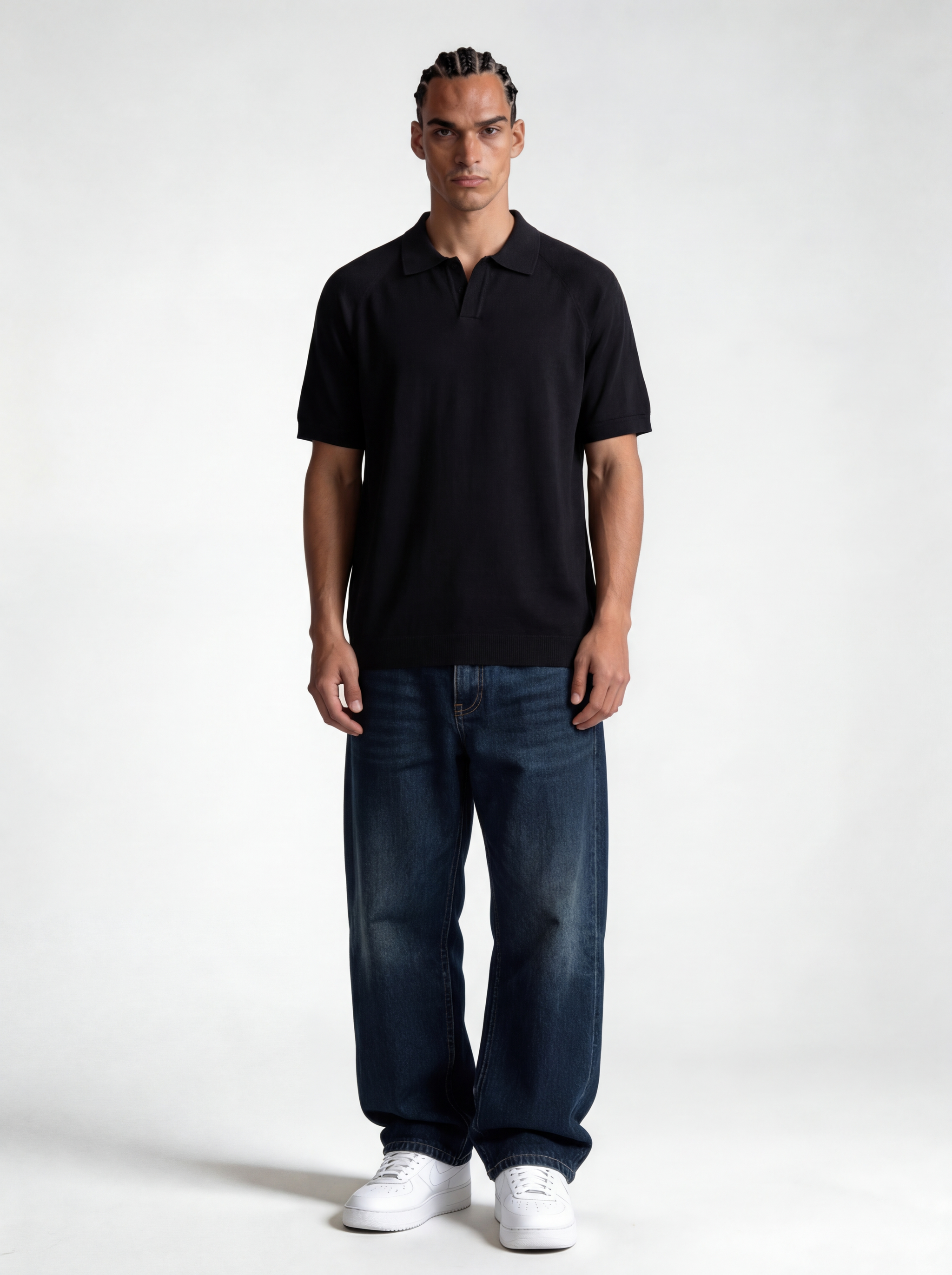 Relaxed-Fit Fine-Knit Cotton Polo - void