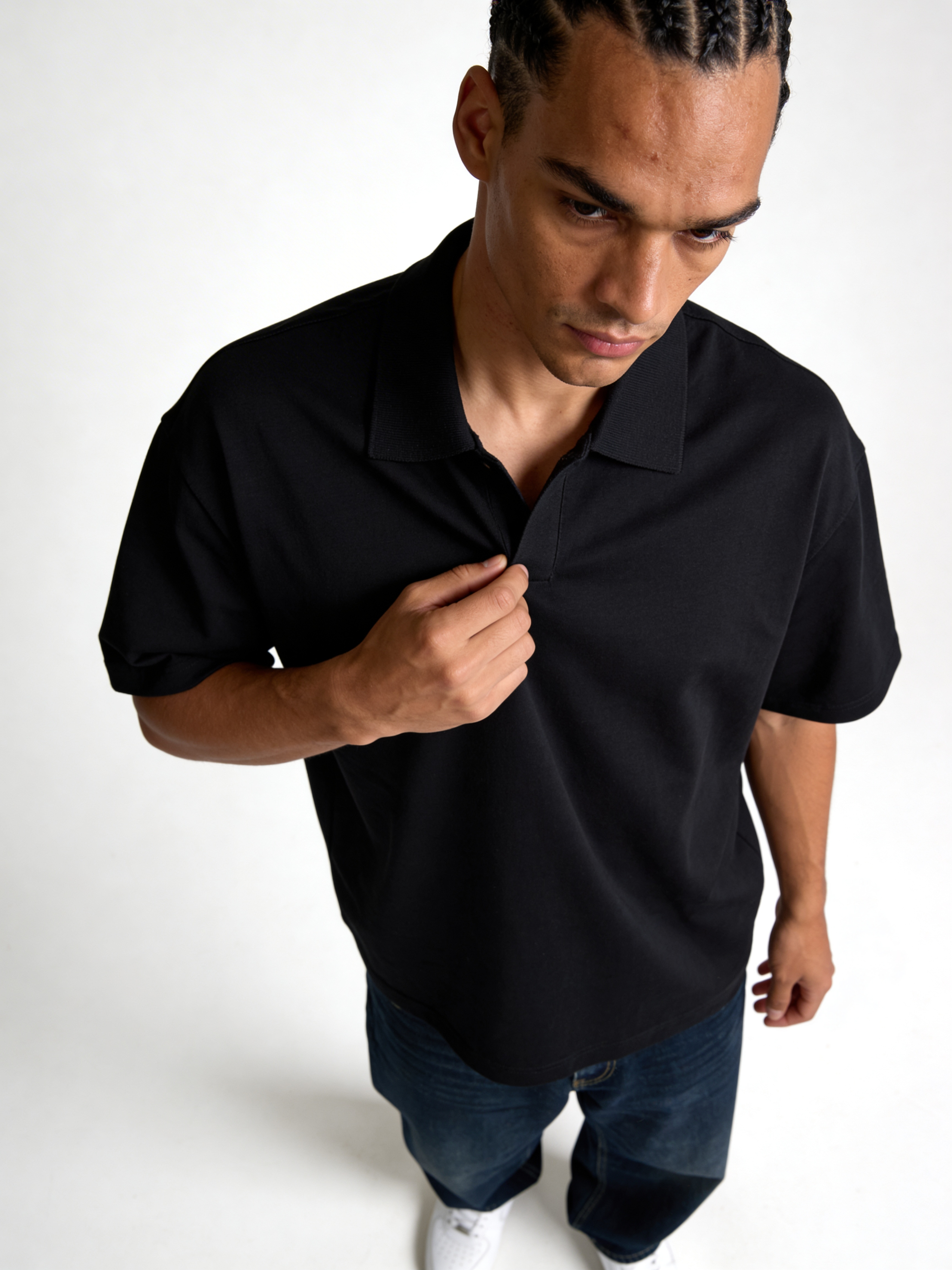 Relaxed-Fit Fine-Knit Cotton Polo - void