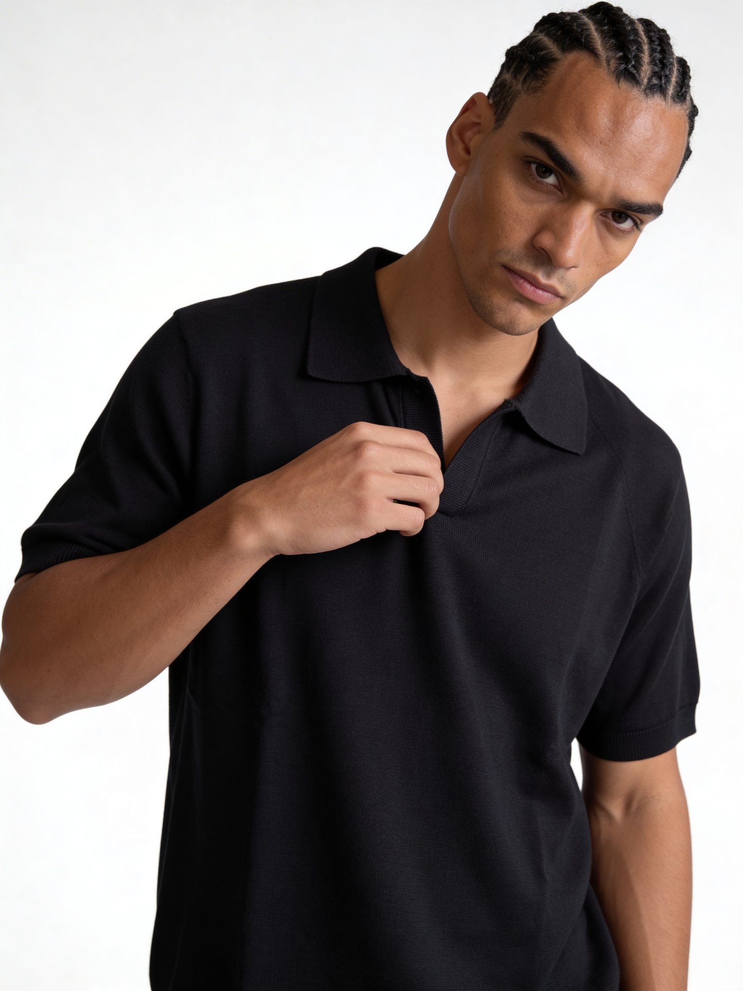 Relaxed-Fit Fine-Knit Cotton Polo - void