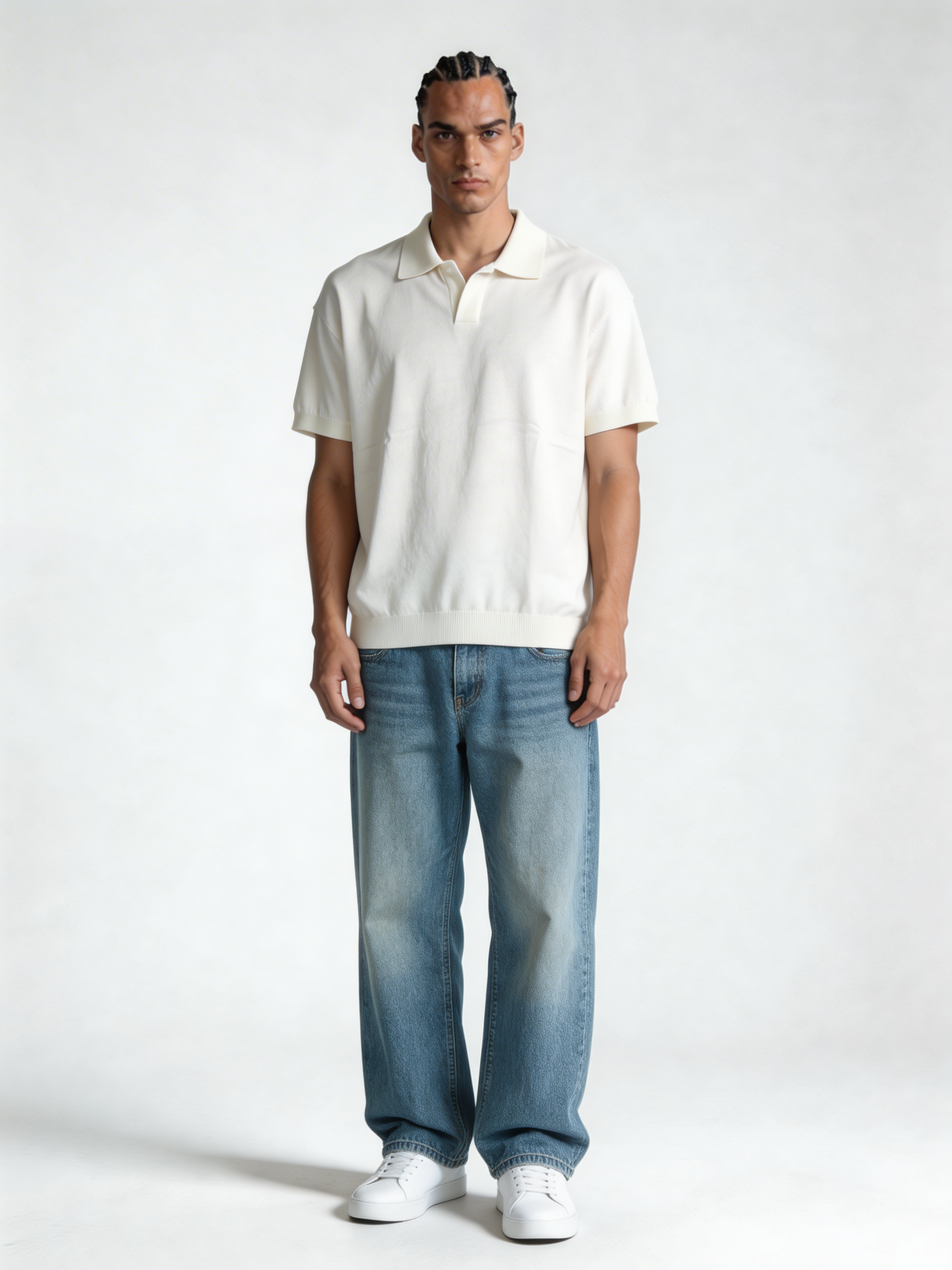 Relaxed-Fit Fine-Knit Cotton Polo - void