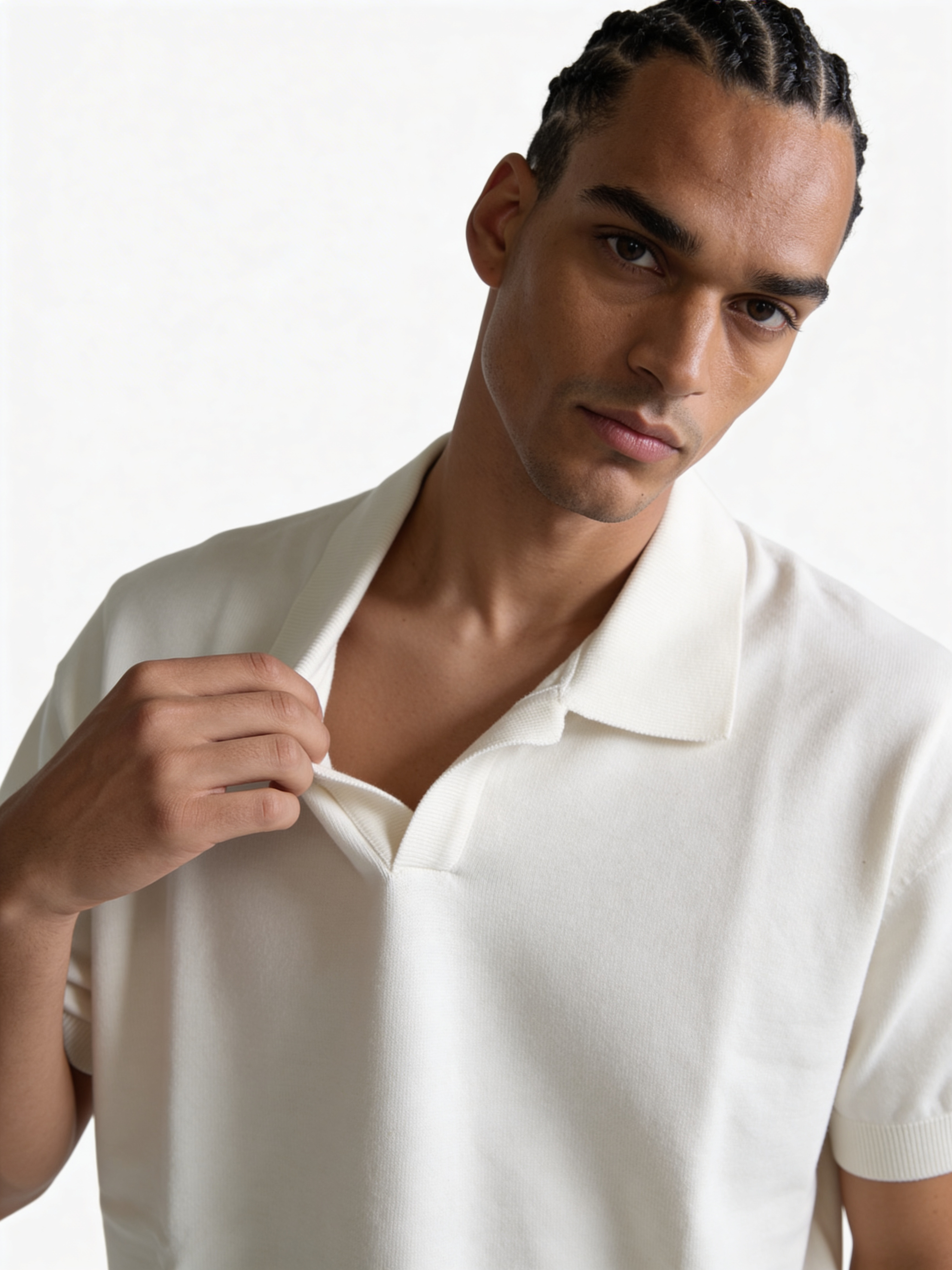 Relaxed-Fit Fine-Knit Cotton Polo - void