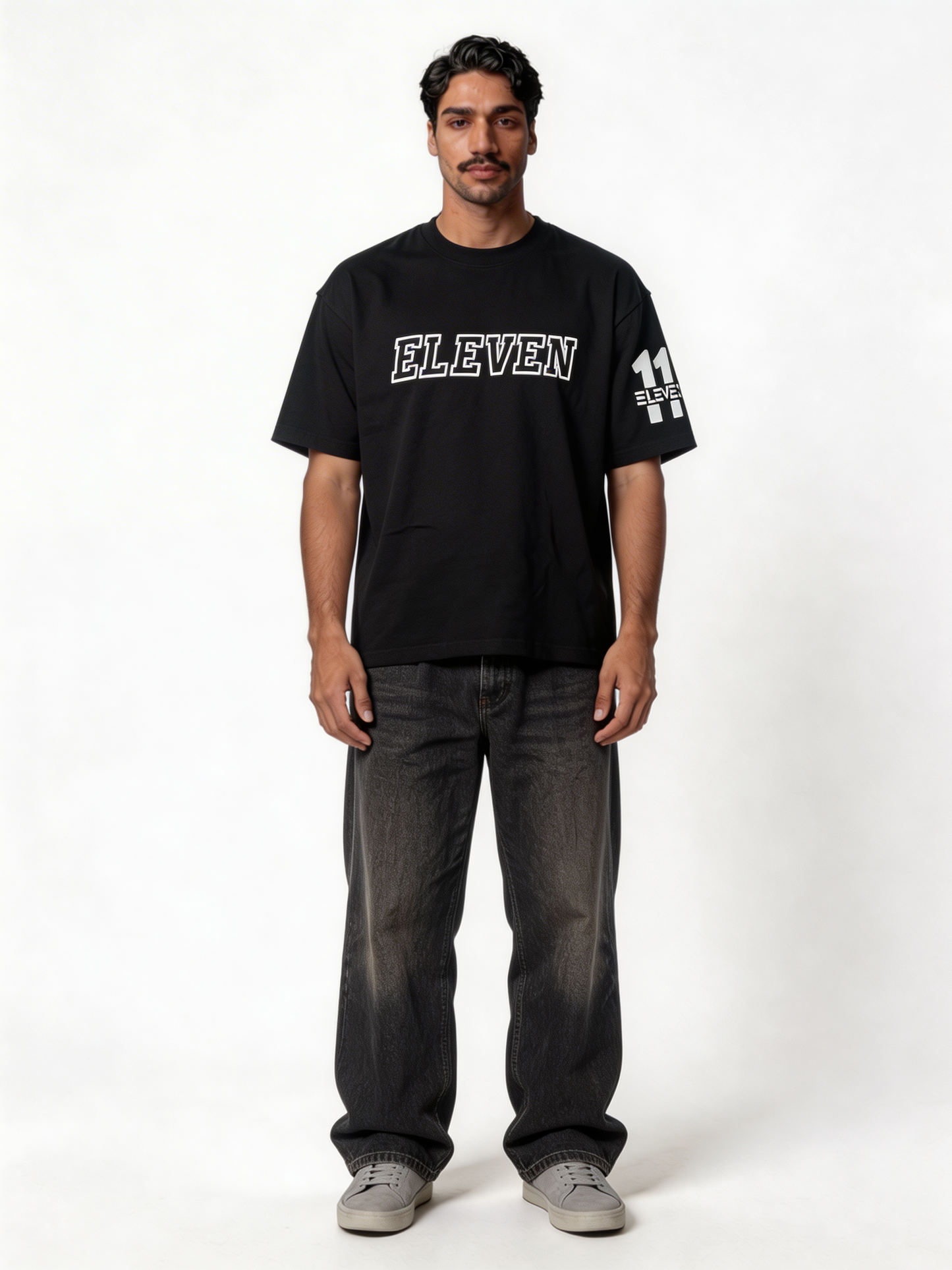 Boxy Heavyweight Cotton Graphic Tee - eleven