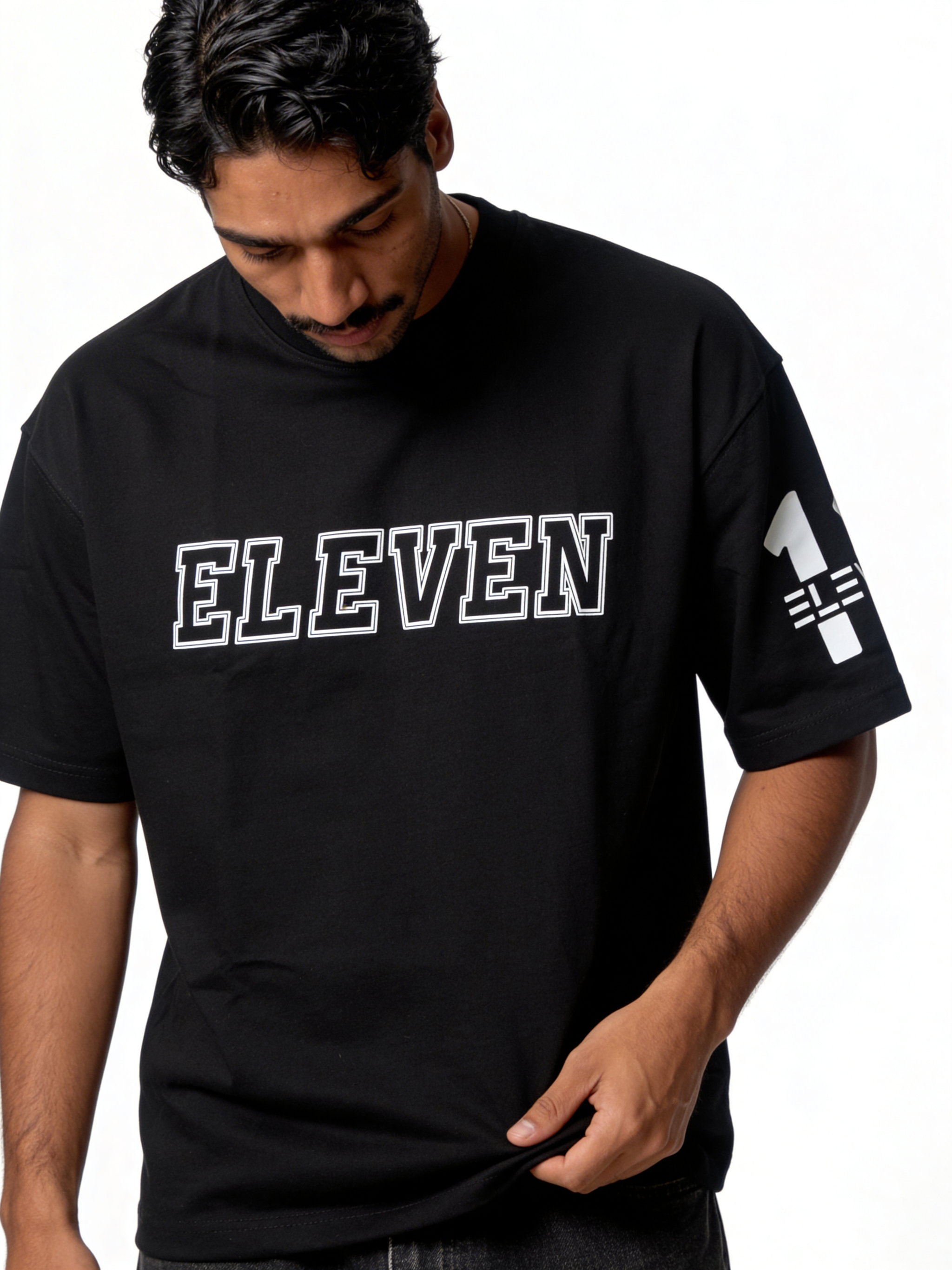 Boxy Heavyweight Cotton Graphic Tee - eleven