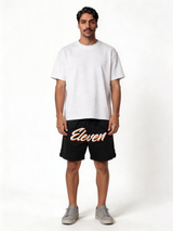 Relaxed Technical Mesh Graphic Shorts - eleven