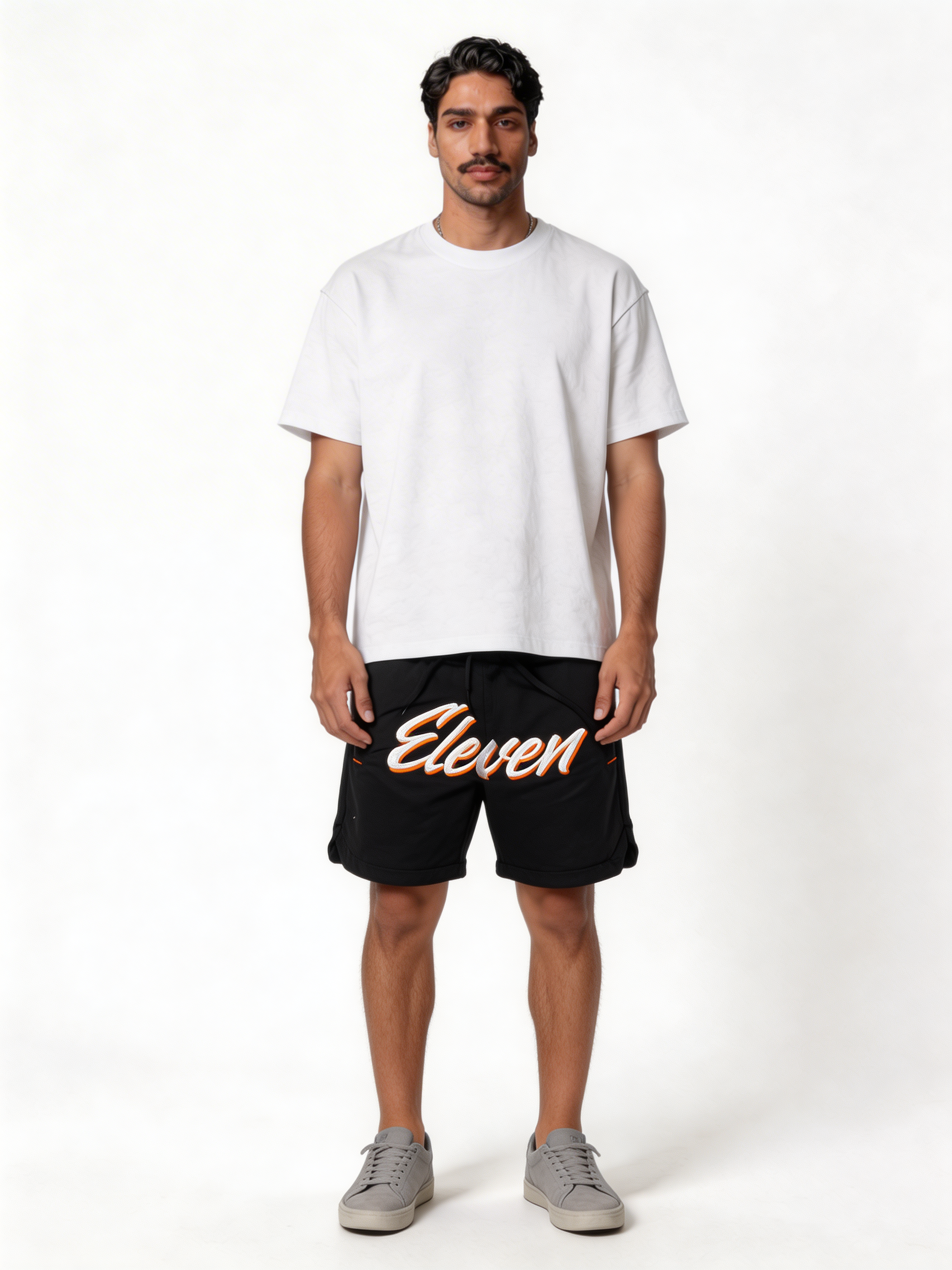 Relaxed Technical Mesh Graphic Shorts - eleven