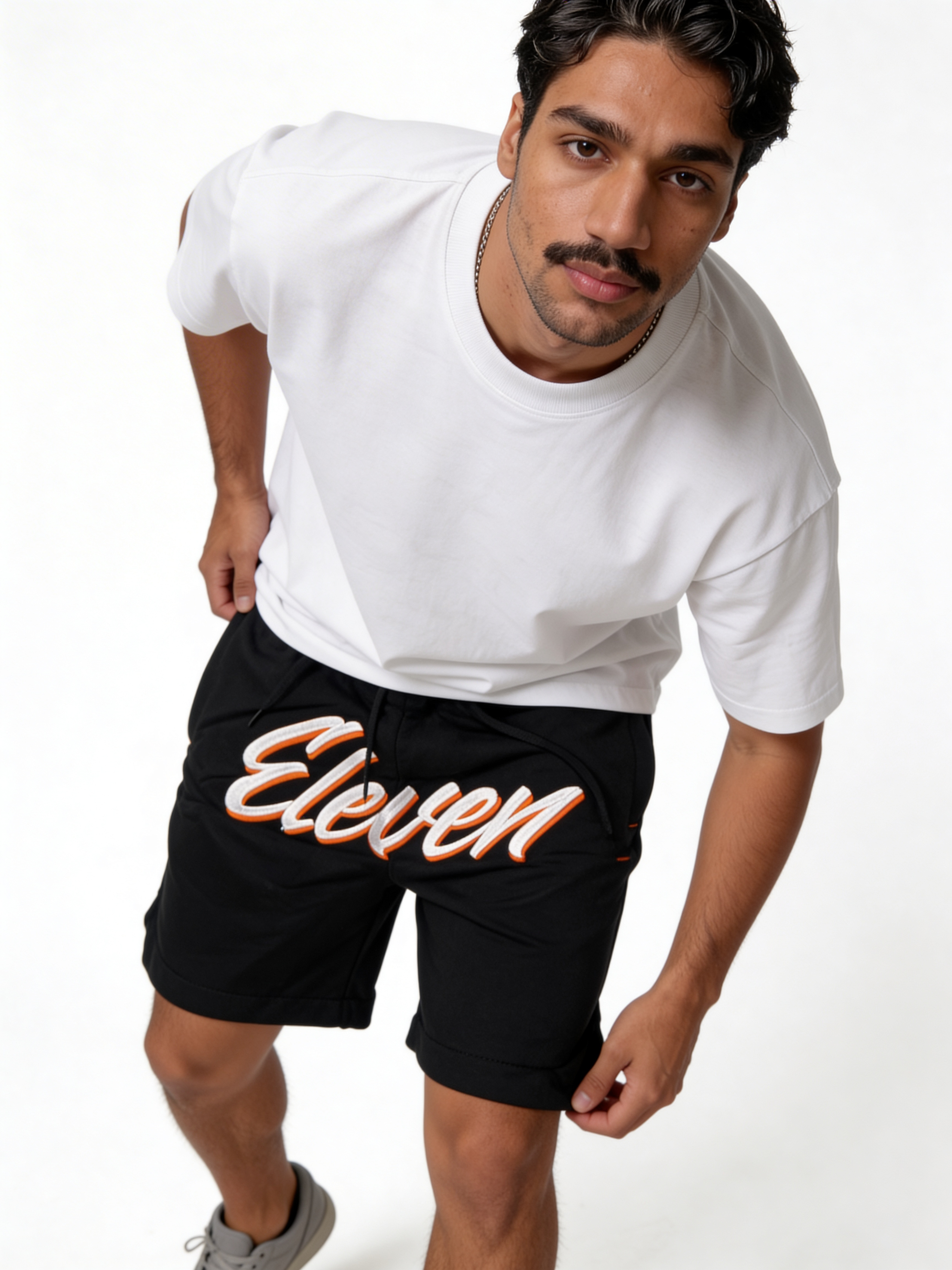 Relaxed Technical Mesh Graphic Shorts - eleven