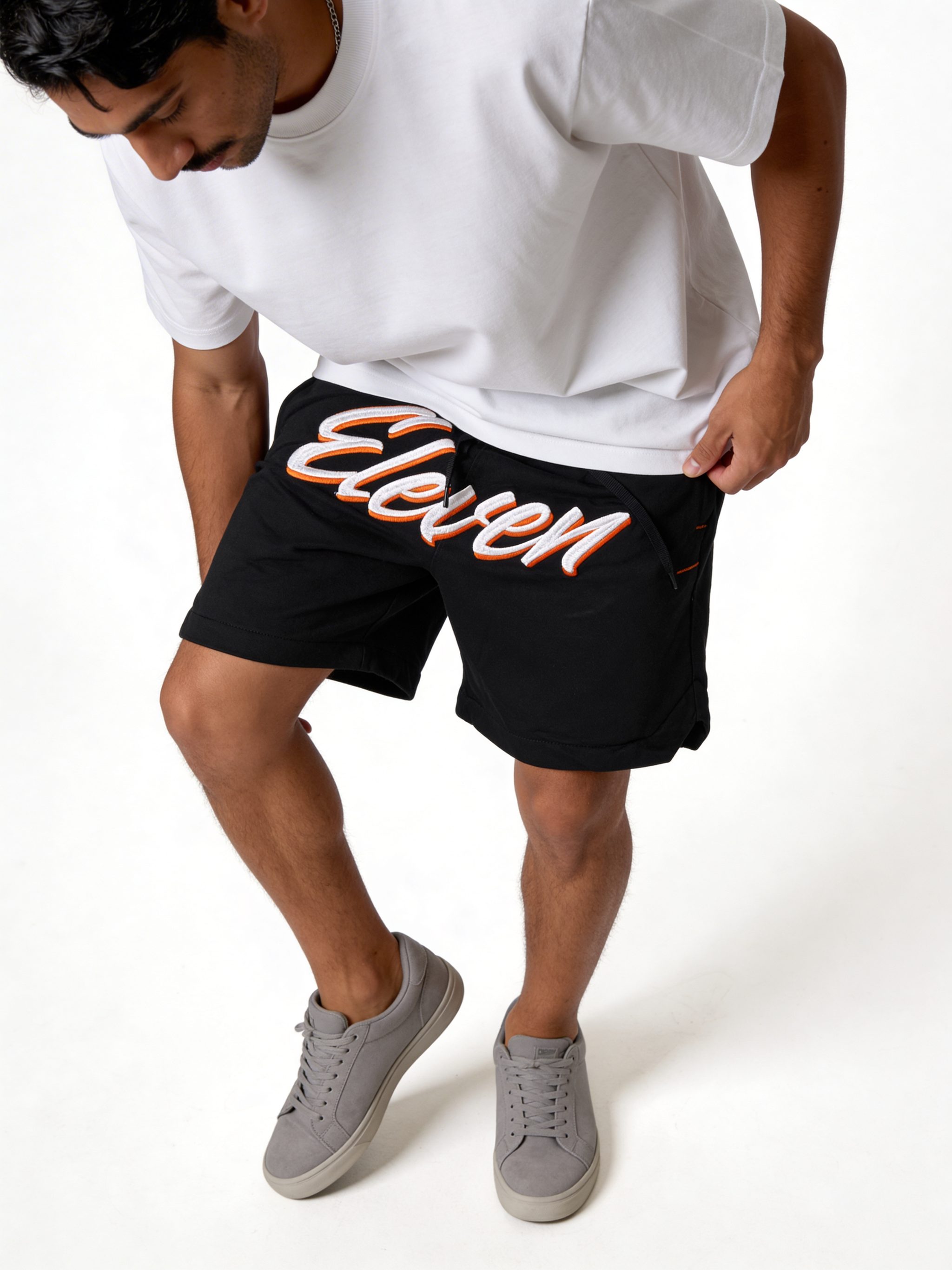 Relaxed Technical Mesh Graphic Shorts - eleven