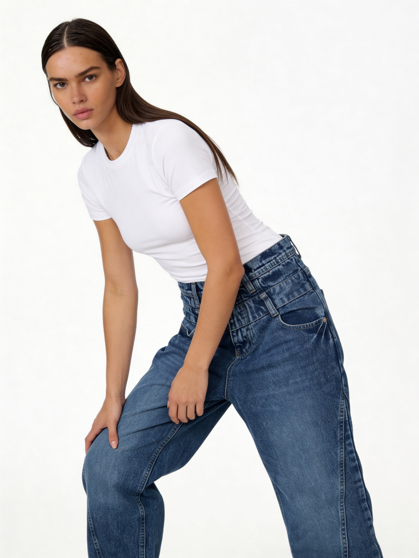Baggy Deconstructed Indigo Denim Jeans - Authentic