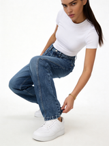 Baggy Deconstructed Indigo Denim Jeans - Authentic