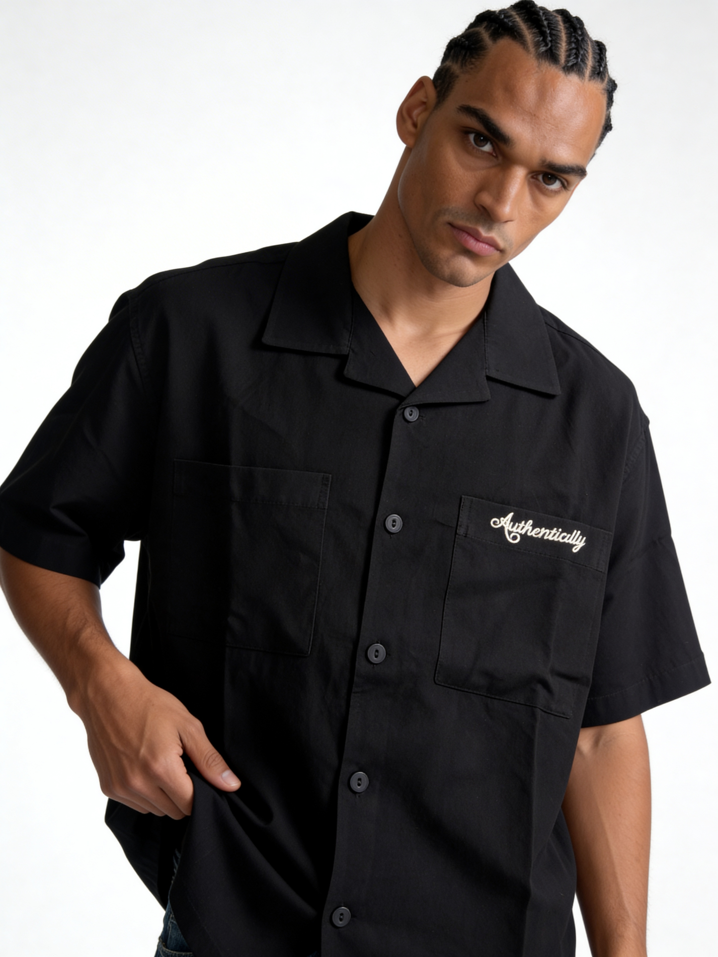 Boxy Heavyweight Cotton Graphic Short Sleeve Shirt - jeddah