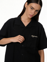 Boxy Heavyweight Cotton Graphic Short Sleeve Shirt - jeddah