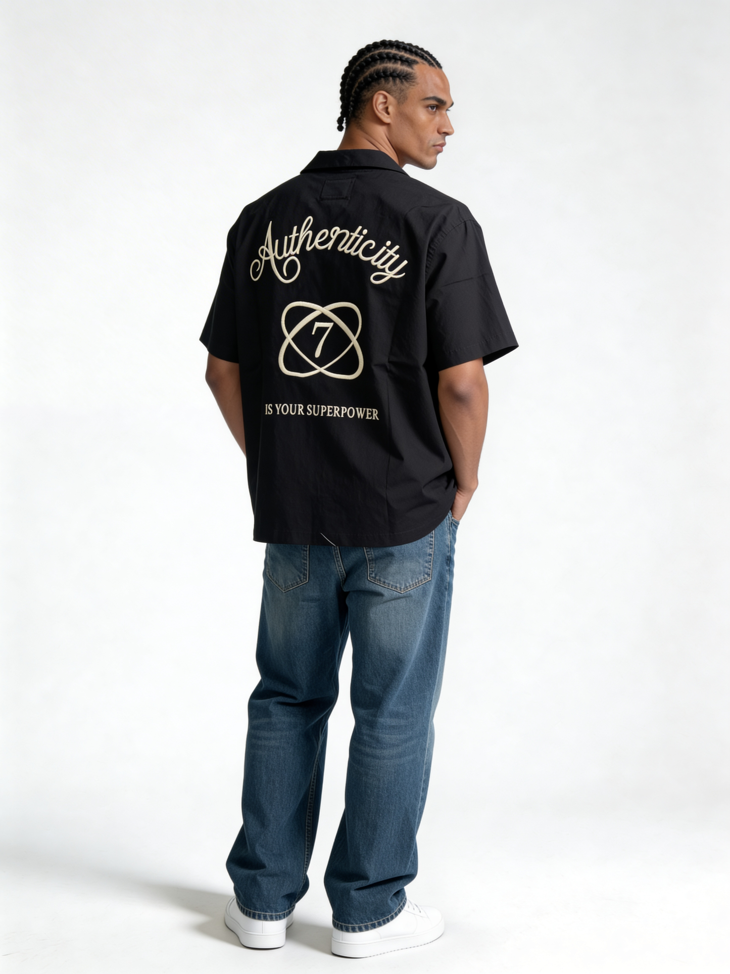 Boxy Heavyweight Cotton Graphic Short Sleeve Shirt - jeddah