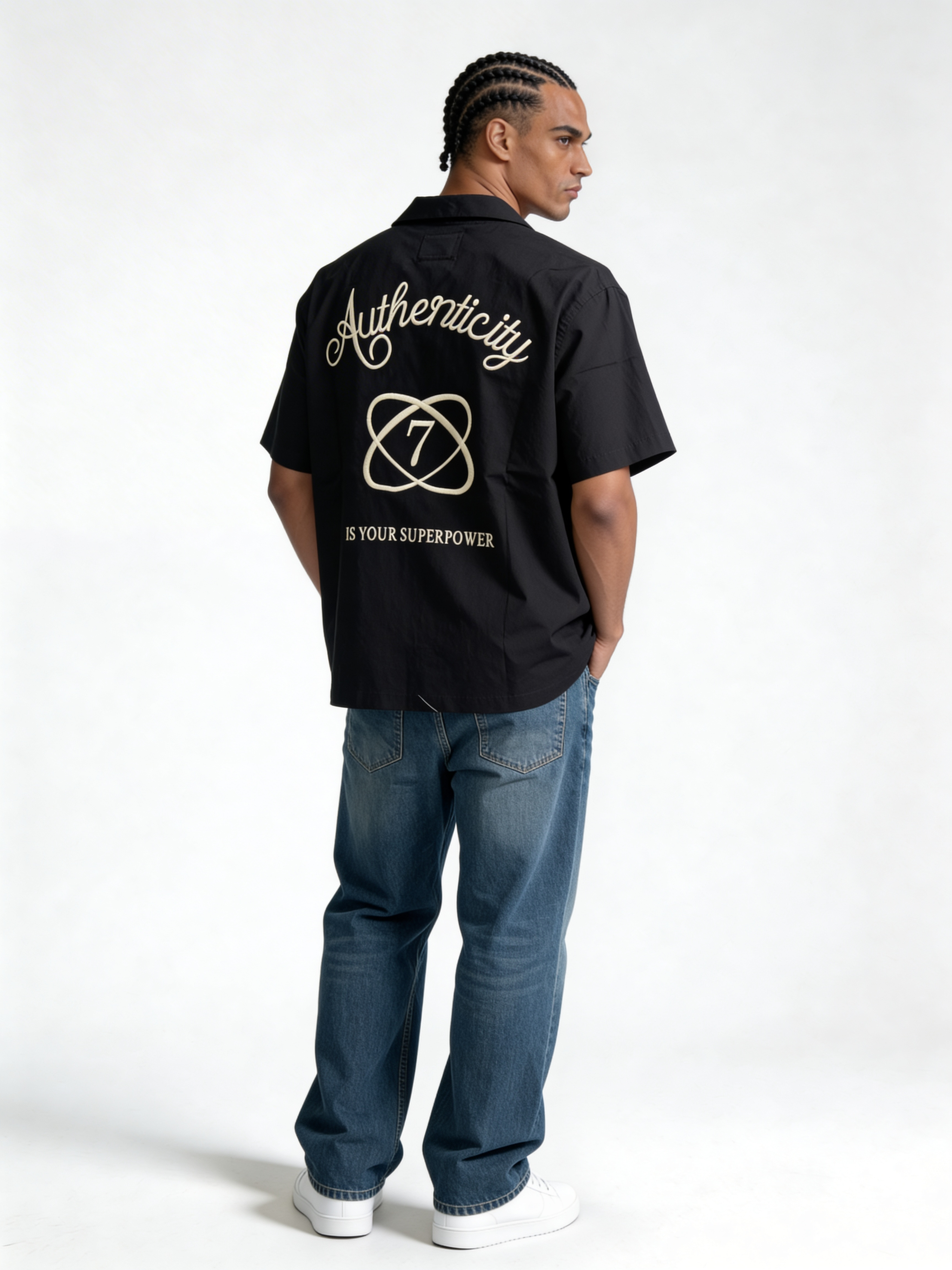 Boxy Heavyweight Cotton Graphic Short Sleeve Shirt - jeddah
